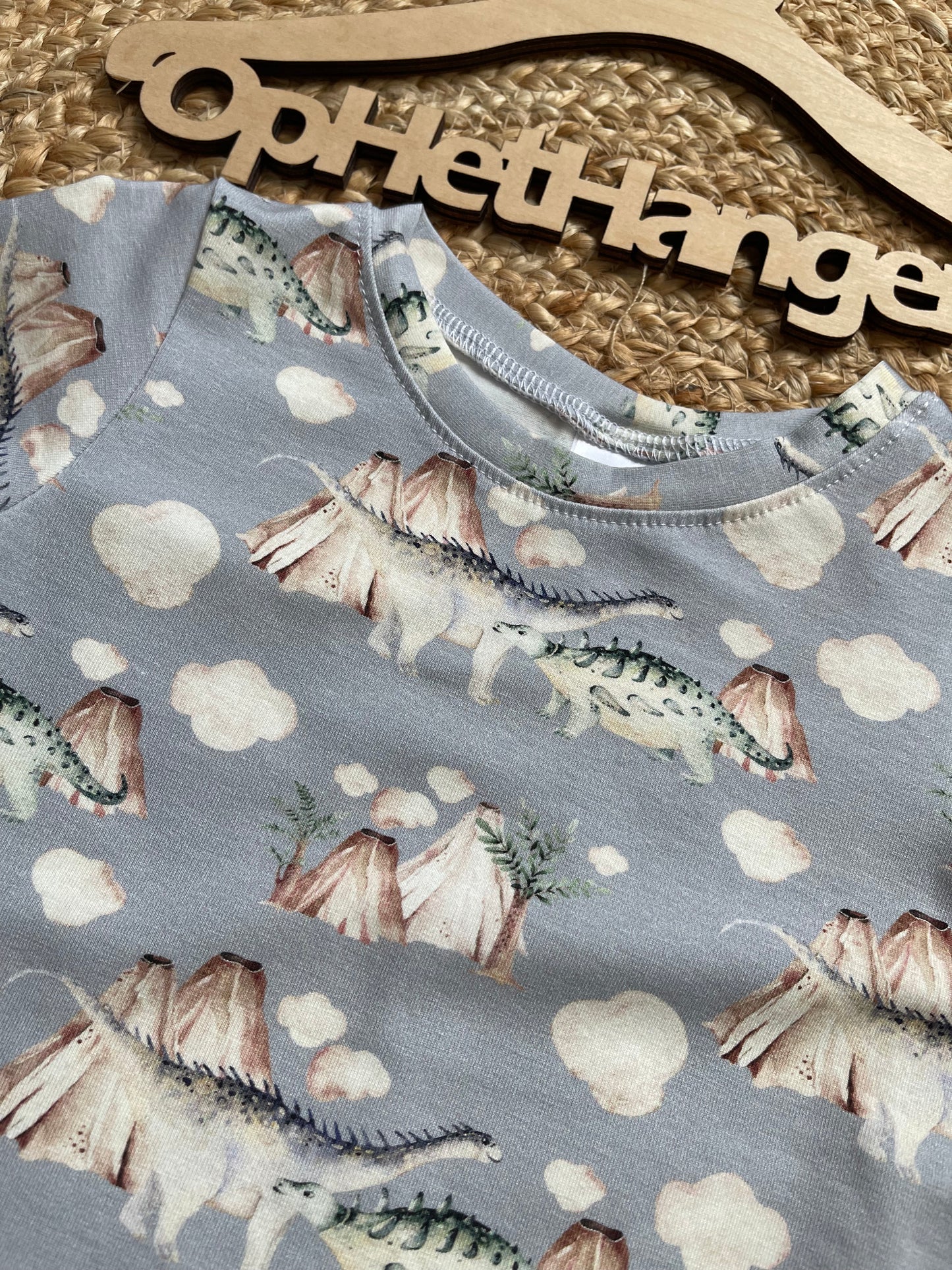 Jongens T-Shirt ‘ Happy Park ’ Ronde Hals Met All-Over Dinoprint