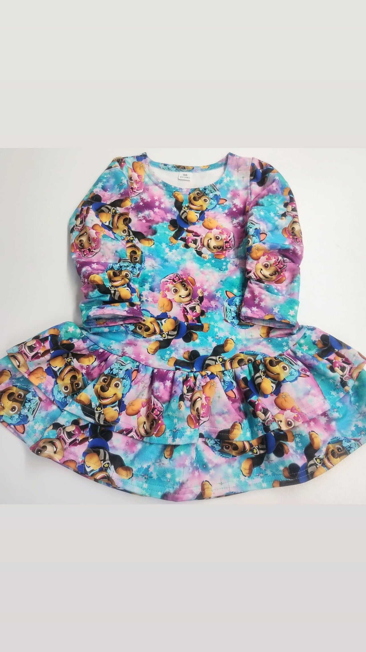 Meisjes Jurkje ’Everest’ Lange Mouwen met Ruches Paw Patrol Motief