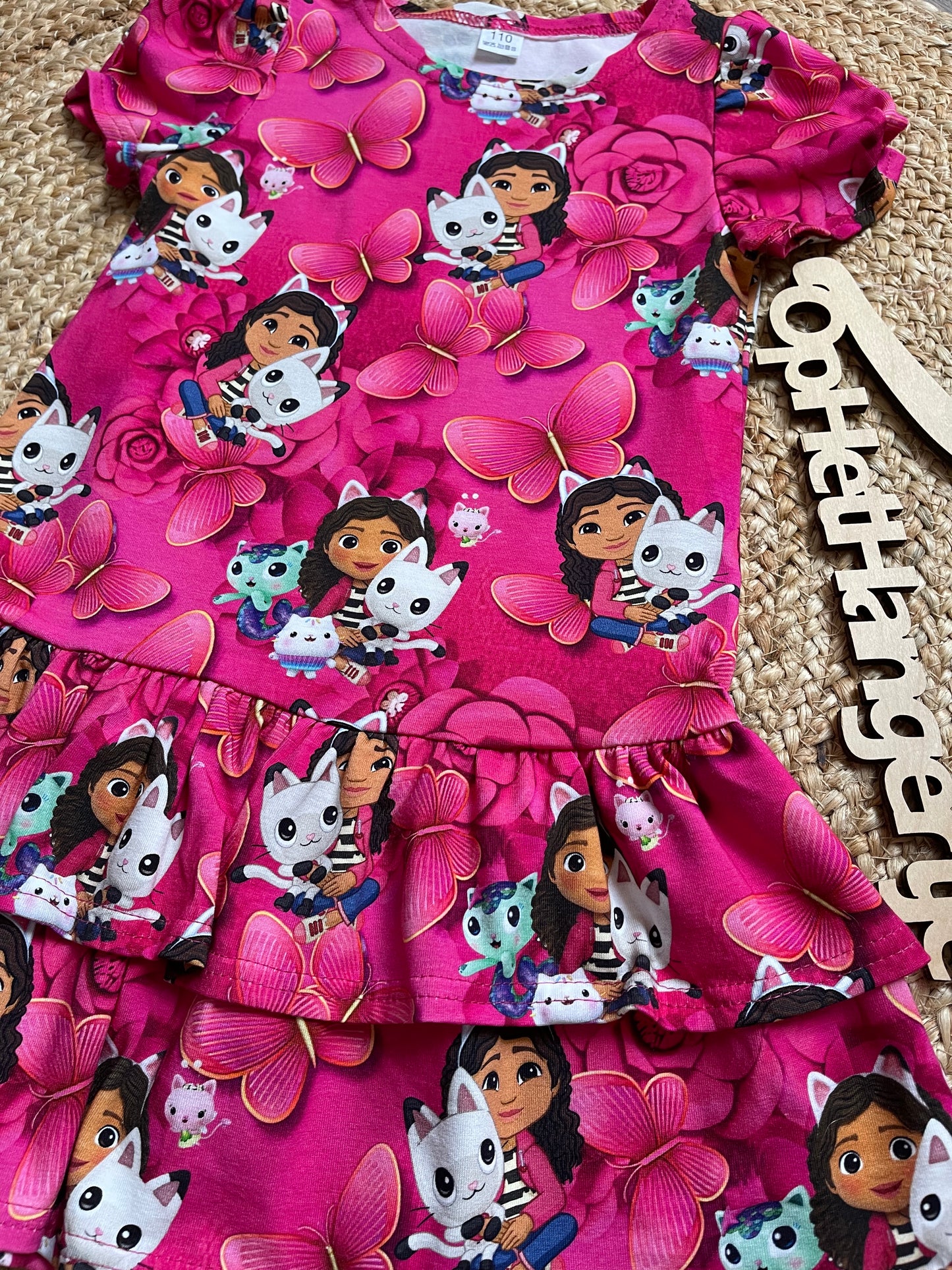 Meisjes Jurkje ‘Gabby en vlinders ’ Korte Mouwe Met Gabby Motief