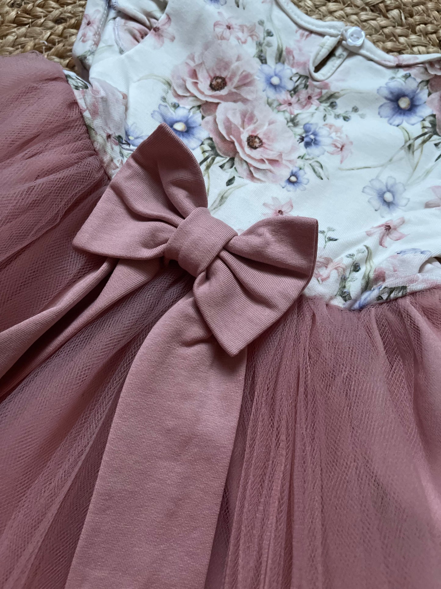 Tule Jurk 'Romy' Ecru / Roze