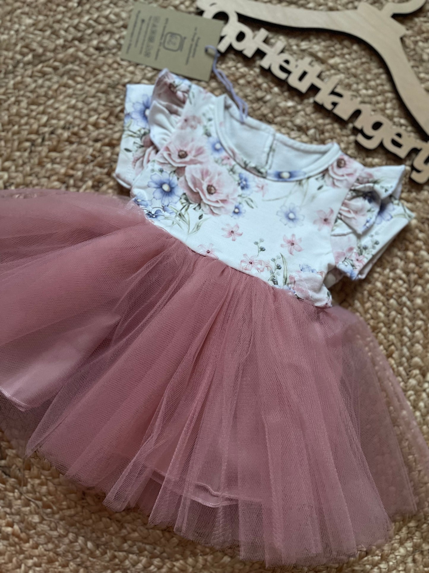 Tule Jurk 'Romy' Ecru / Roze