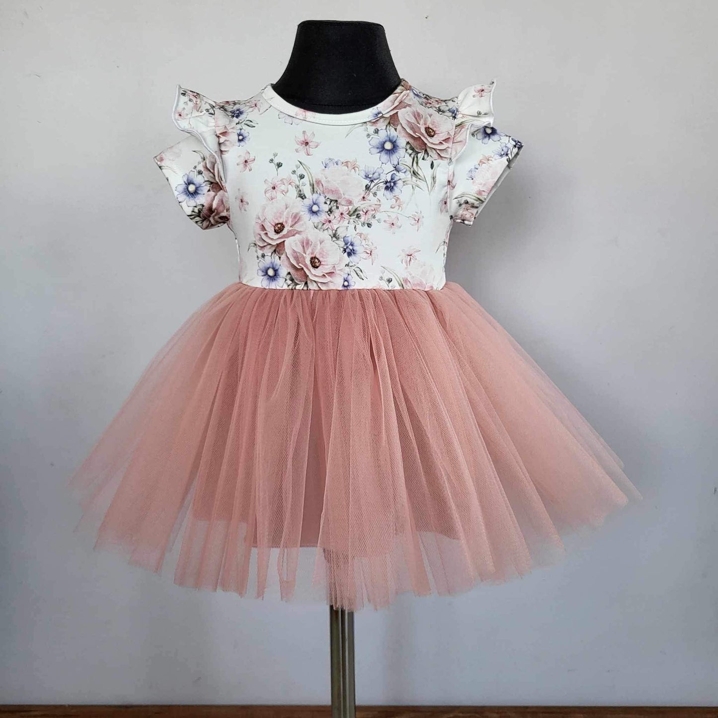 Tule Jurk 'Romy' Ecru / Roze