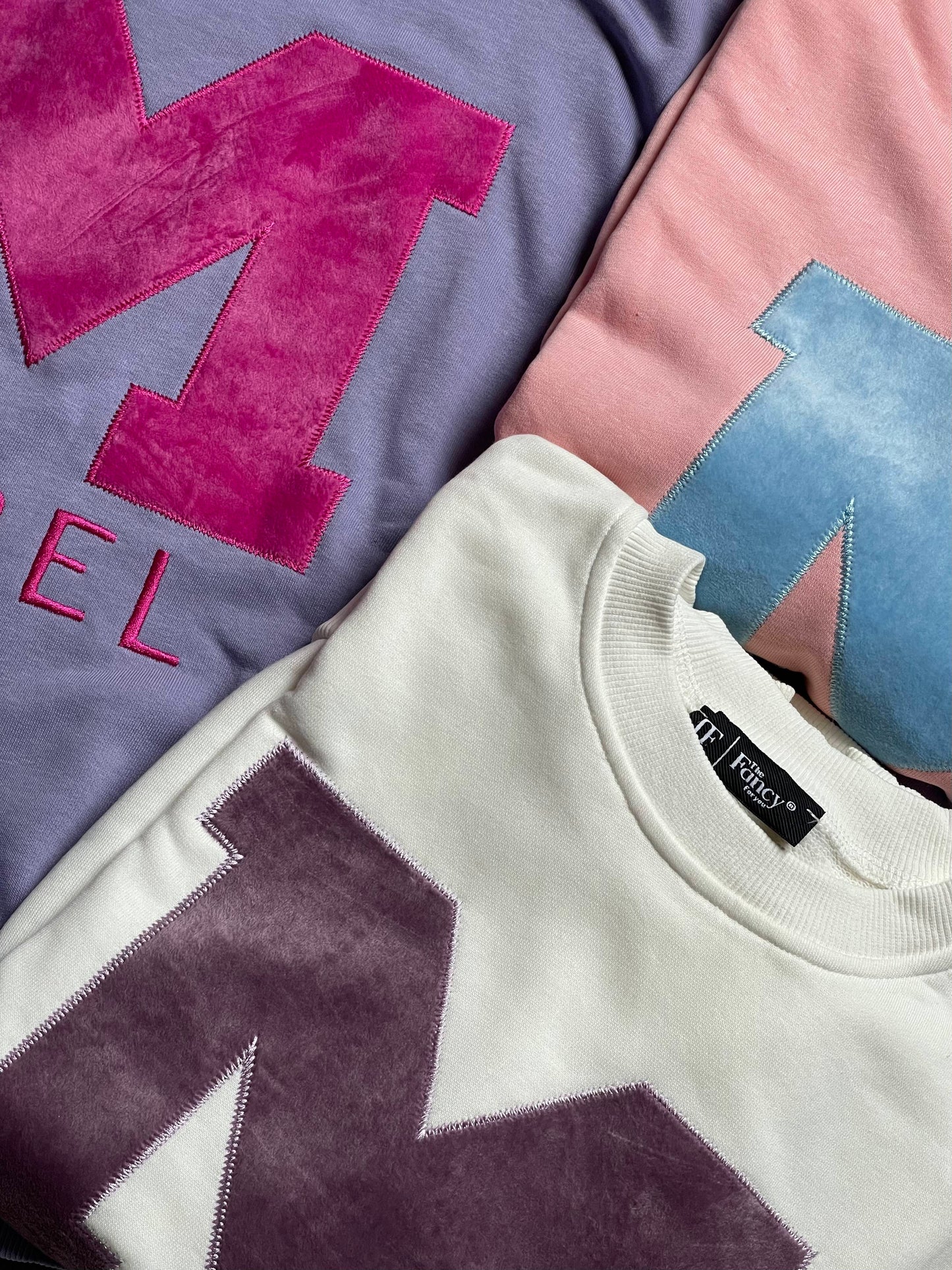 Dames Sweatshirt 'M Isabel' Maat UNI Lila / Zalm-Roze / Ecru