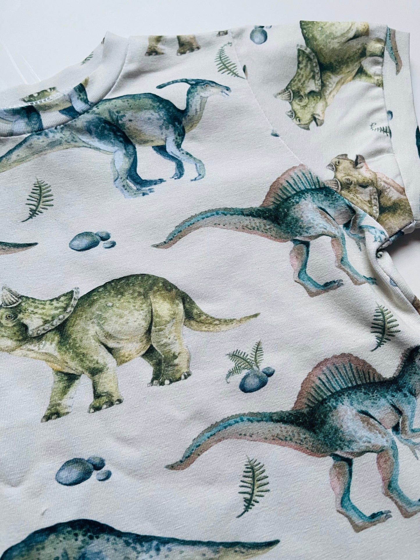Jongens T-Shirt ‘ Happy Dino’ Ronde Hals Met All-Over Dinoprint