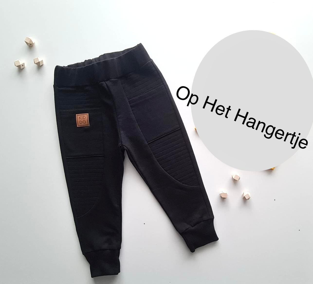 Jongens Broek ‘Kiddo’ Gedecoreerd Met Elastische Band Zwart