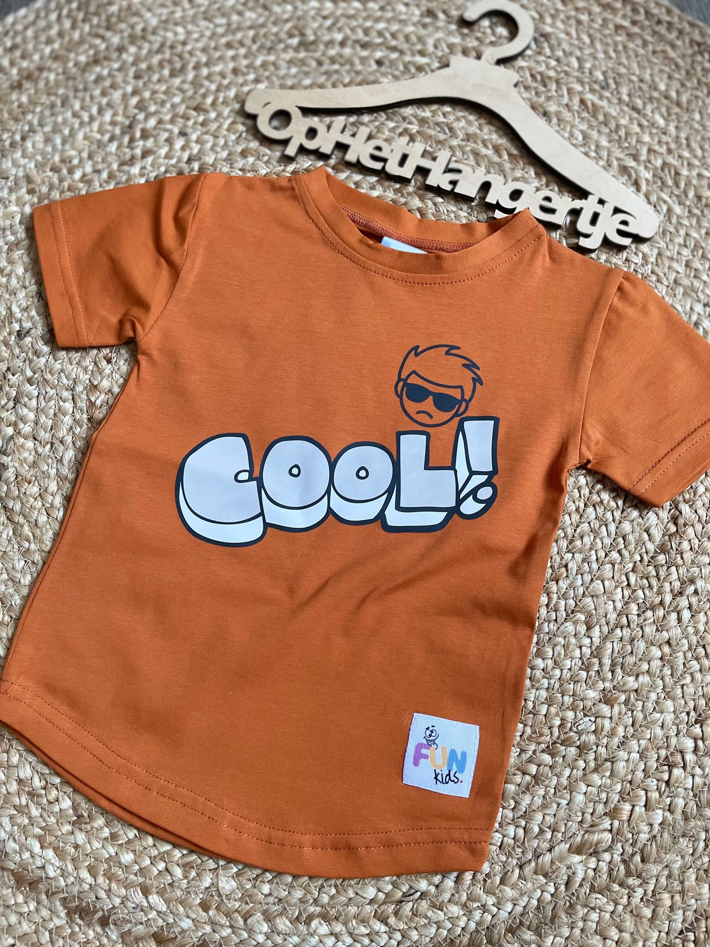 Jongens T-Shirt ‘Cool’ Oranje met Opdruk