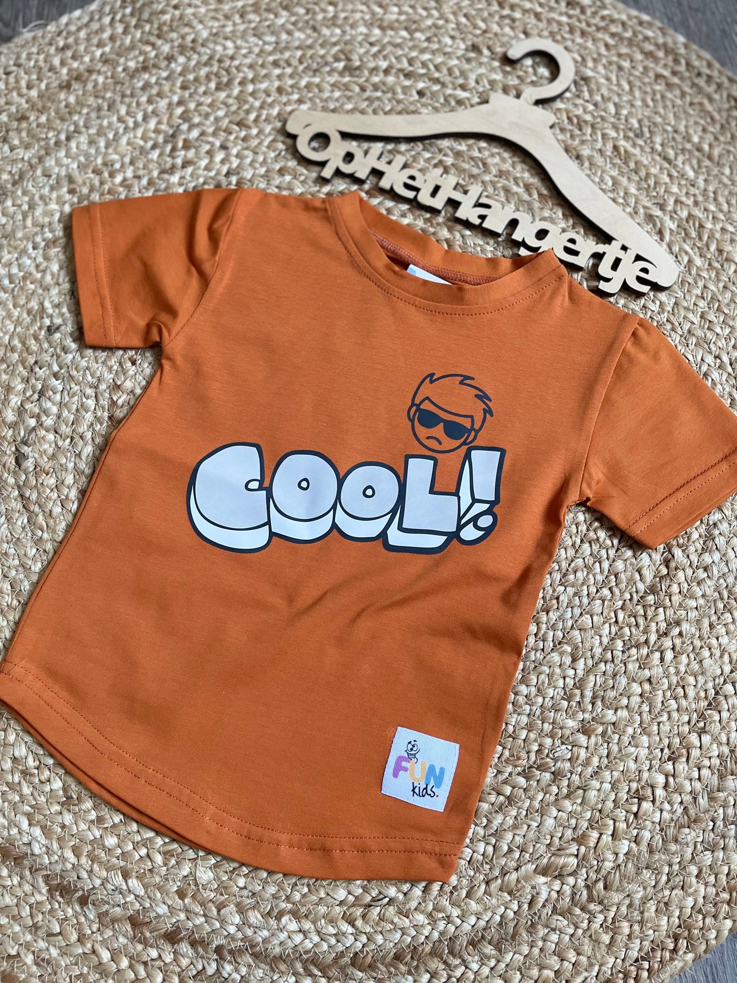 Jongens T-Shirt ‘Cool’ Oranje met Opdruk