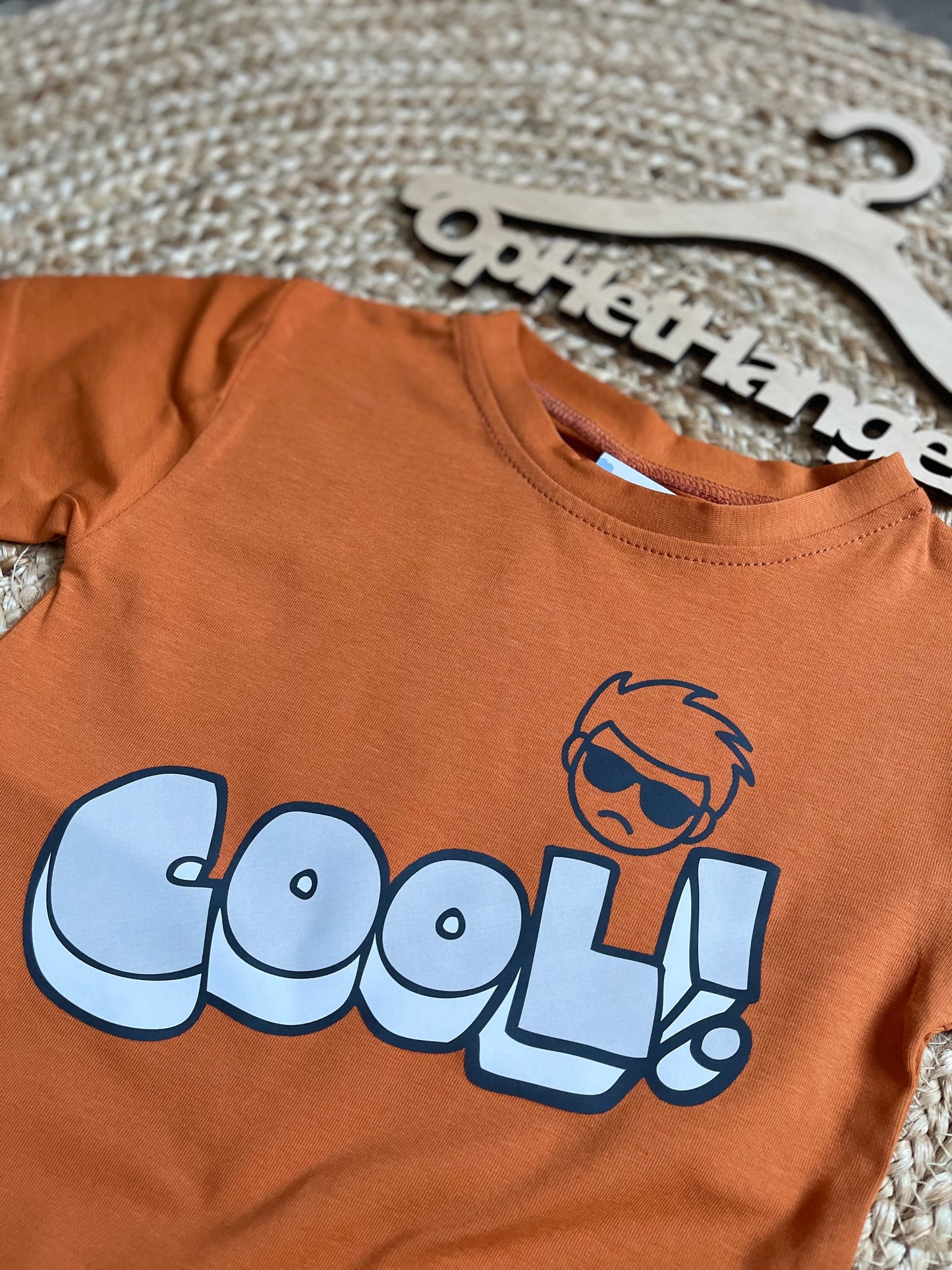 Jongens T-Shirt ‘Cool’ Oranje met Opdruk