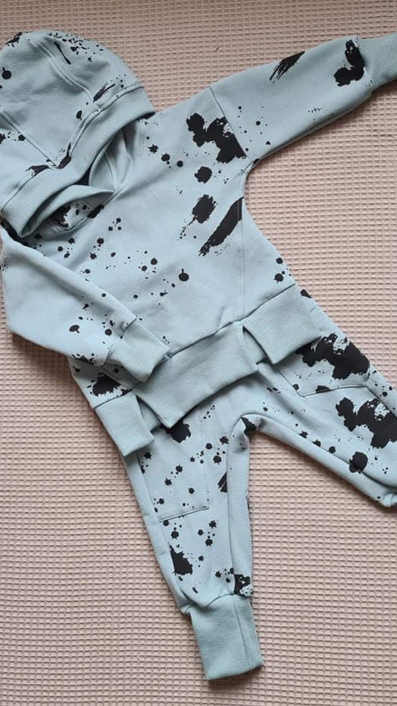 Jongens Setje 'Spetters' Hoodie met Capuchon en Baggy broek Hydro / Spetters Opdruk