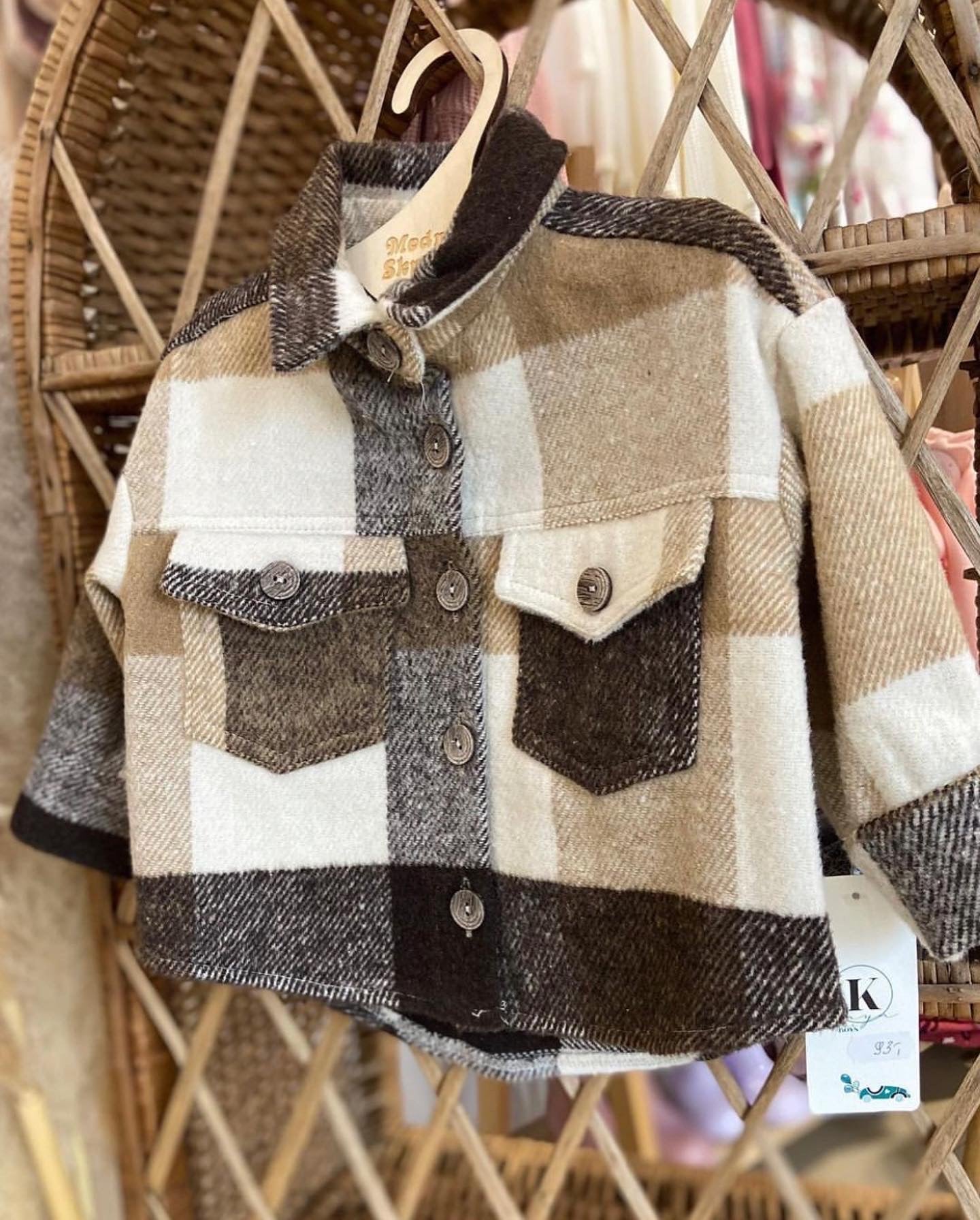 Jongens Houthakkers Blouse Bruin Beige Ecru