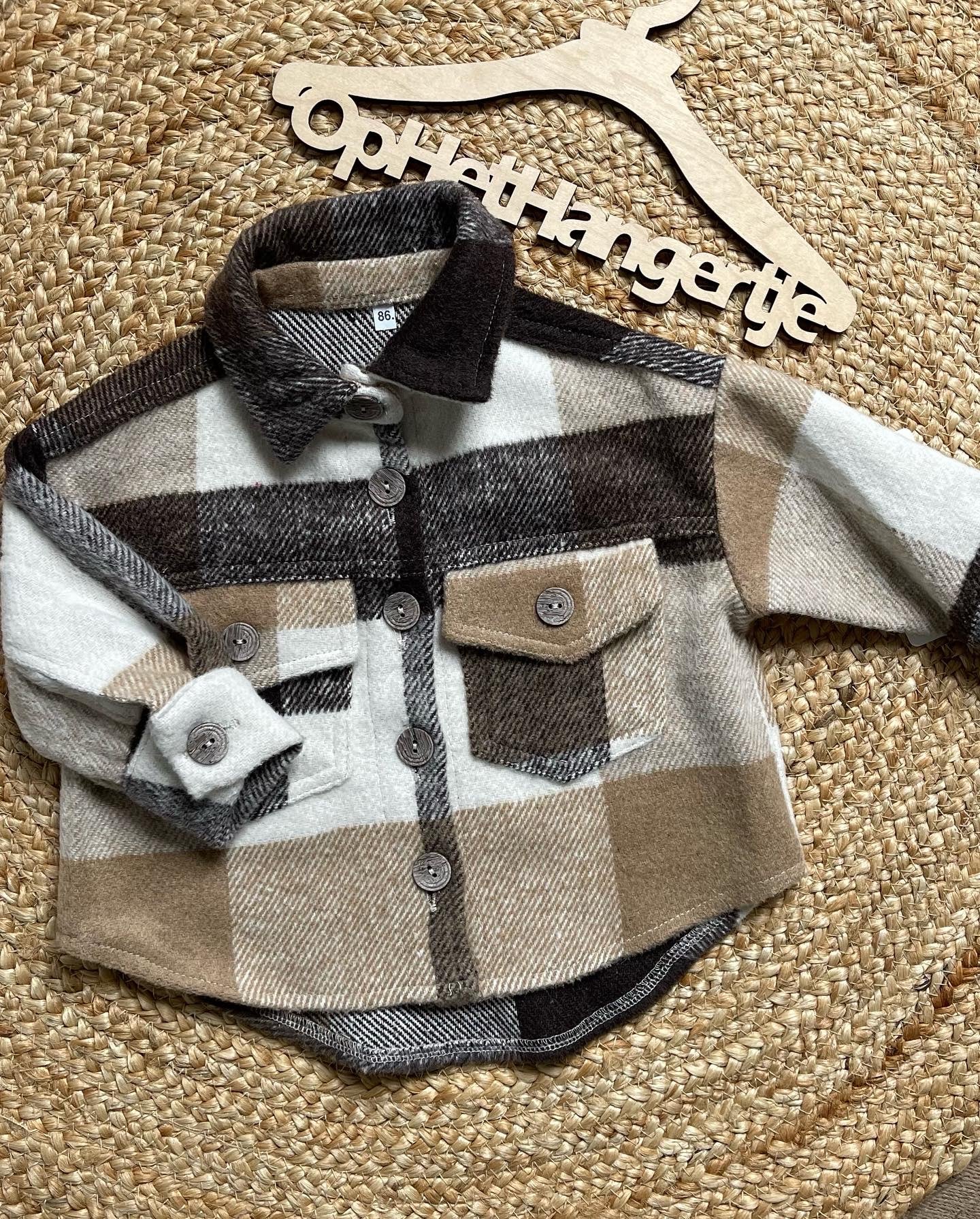Jongens Houthakkers Blouse Bruin Beige Ecru