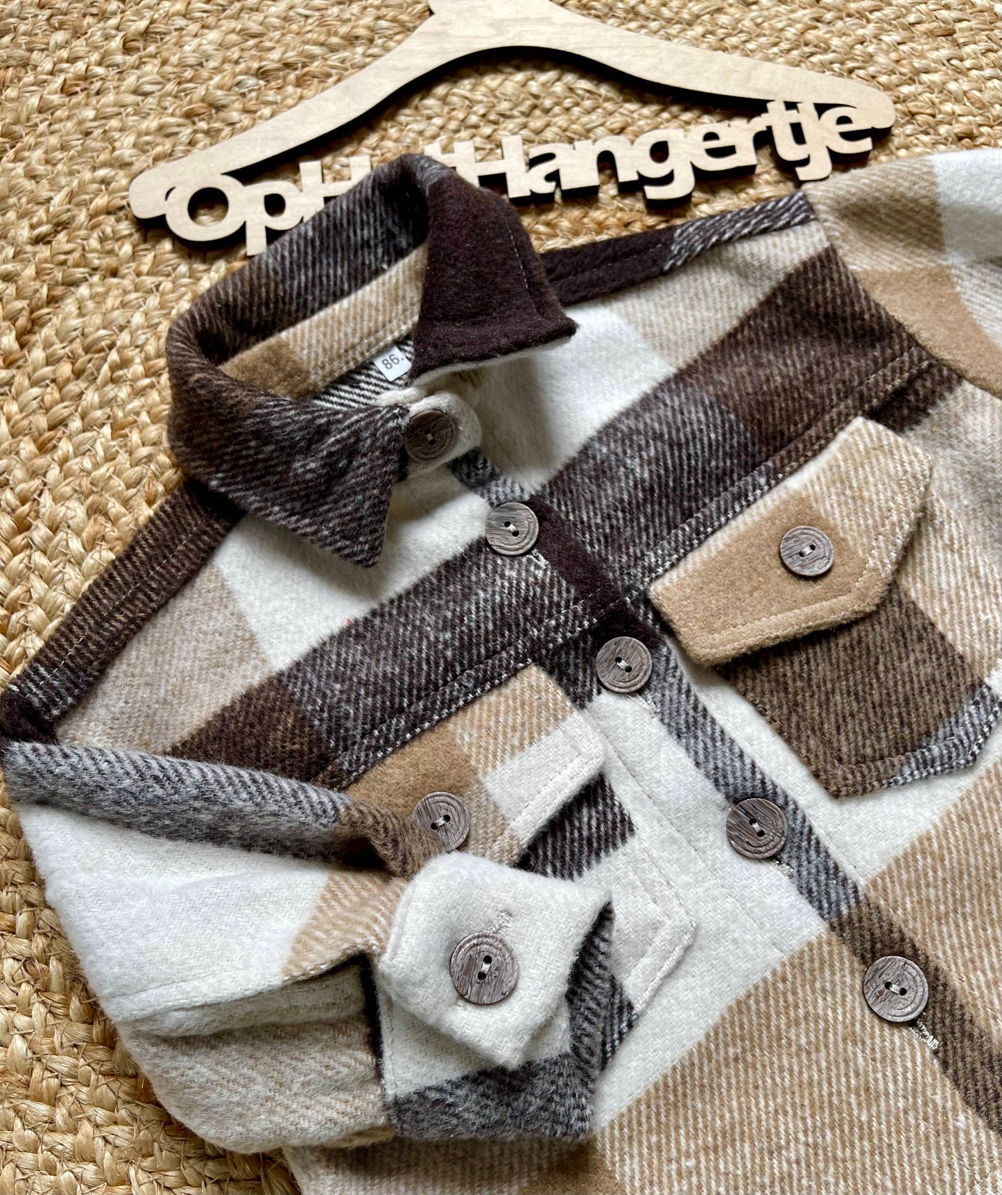 Jongens Houthakkers Blouse Bruin Beige Ecru