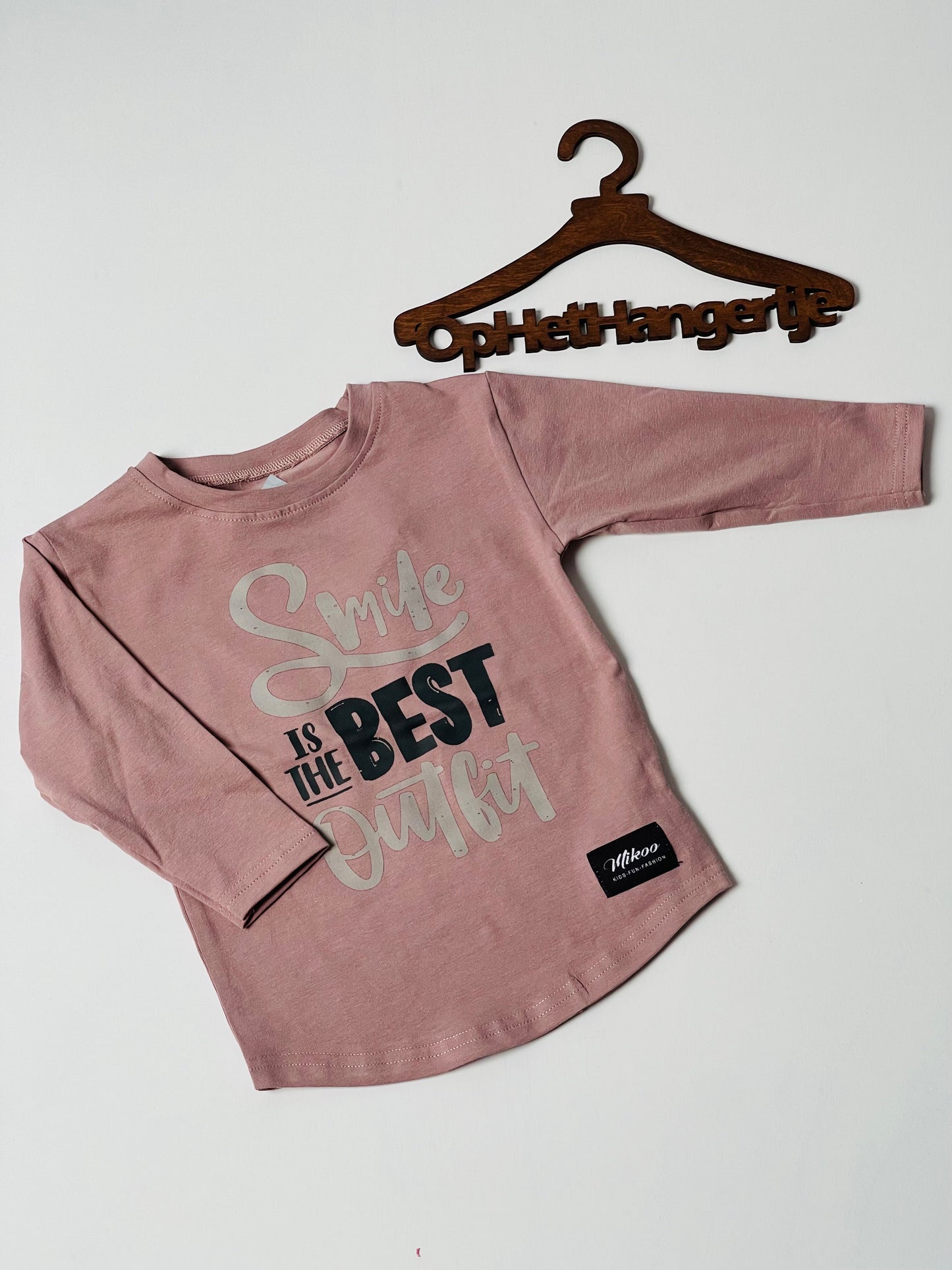 Meisjes Longsleeve 'Smile' Oud-Roze