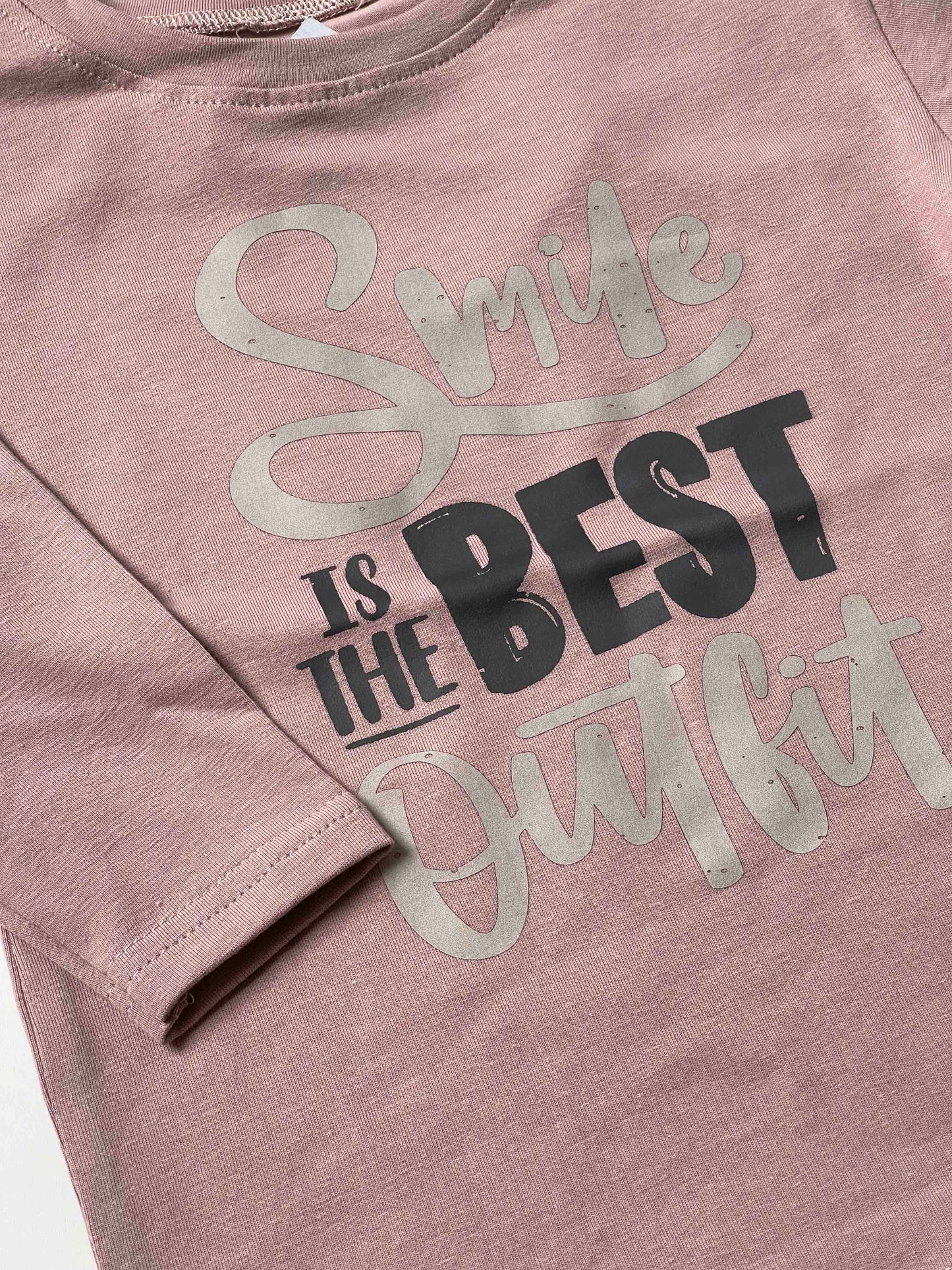 Meisjes Longsleeve 'Smile' Oud-Roze