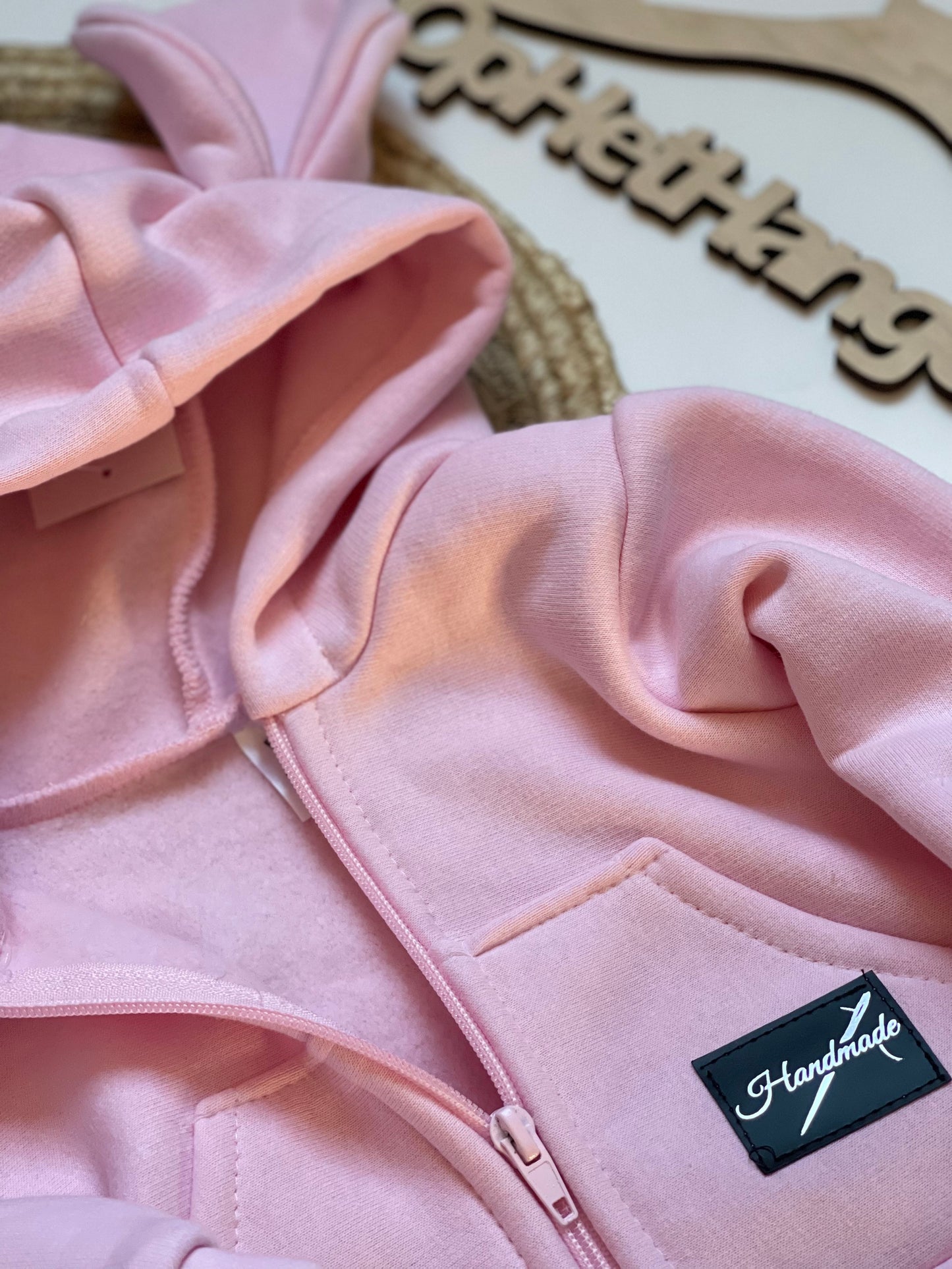 Meisjes Vest/Jack Met Capuchon Met Oren en Ritsluiting en Zakken Roze