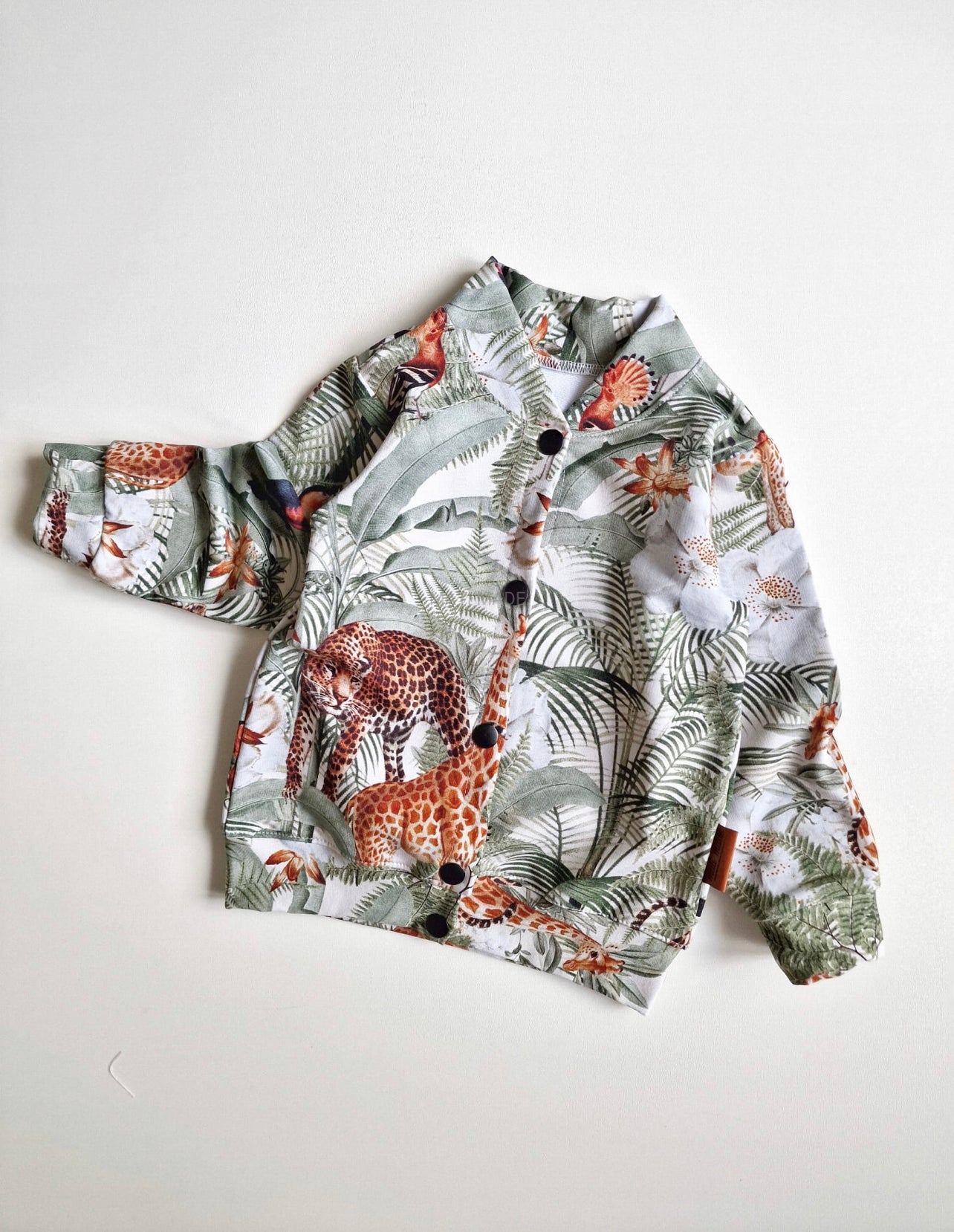 Jongens Bomberjack 'Jungle' Met Drukknoop sluiting Wit / Jungleprint