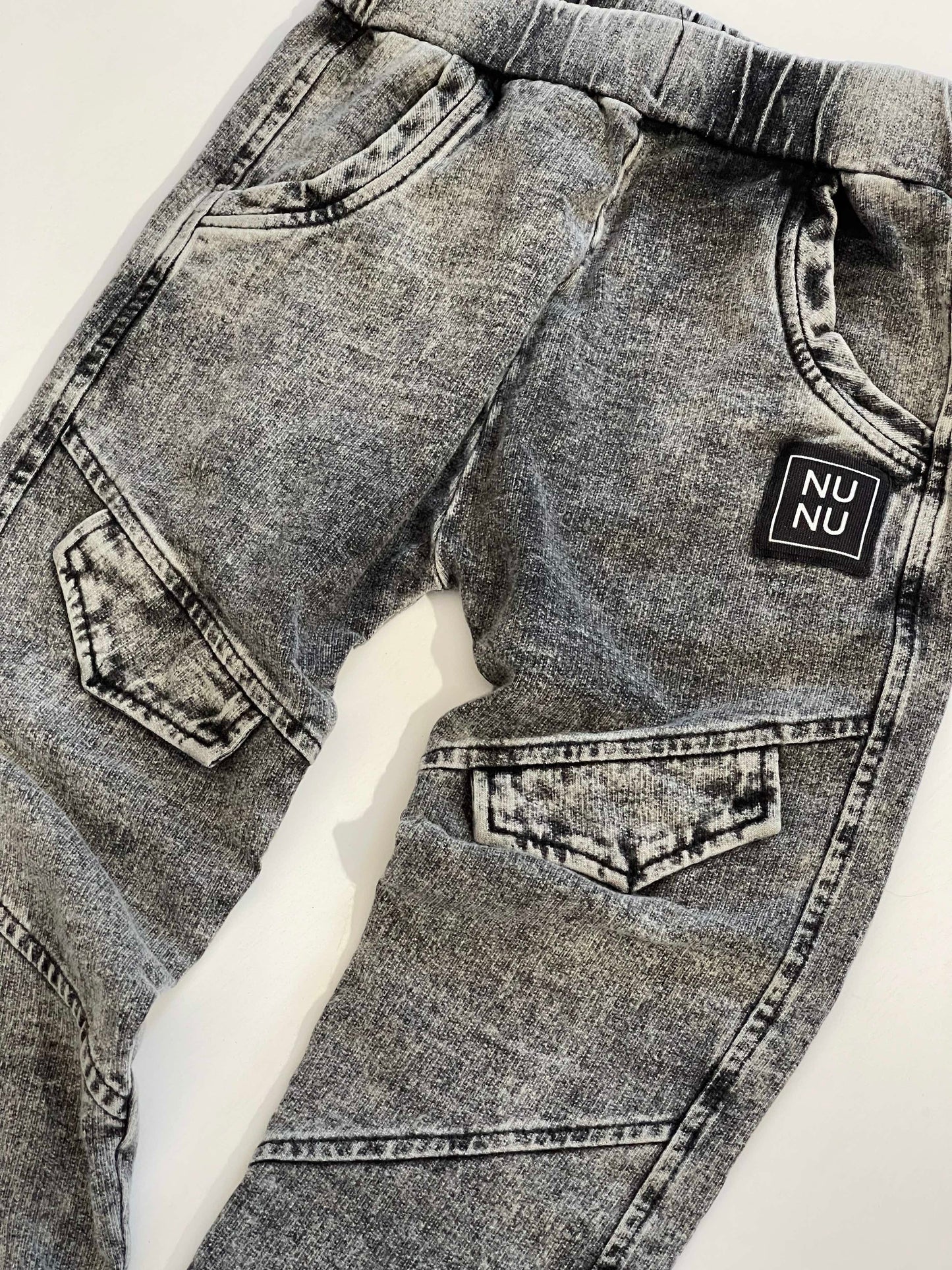 Jongens Pants Broek ‘Patka’ met Decoratieve Flappen Denimlook Zwart