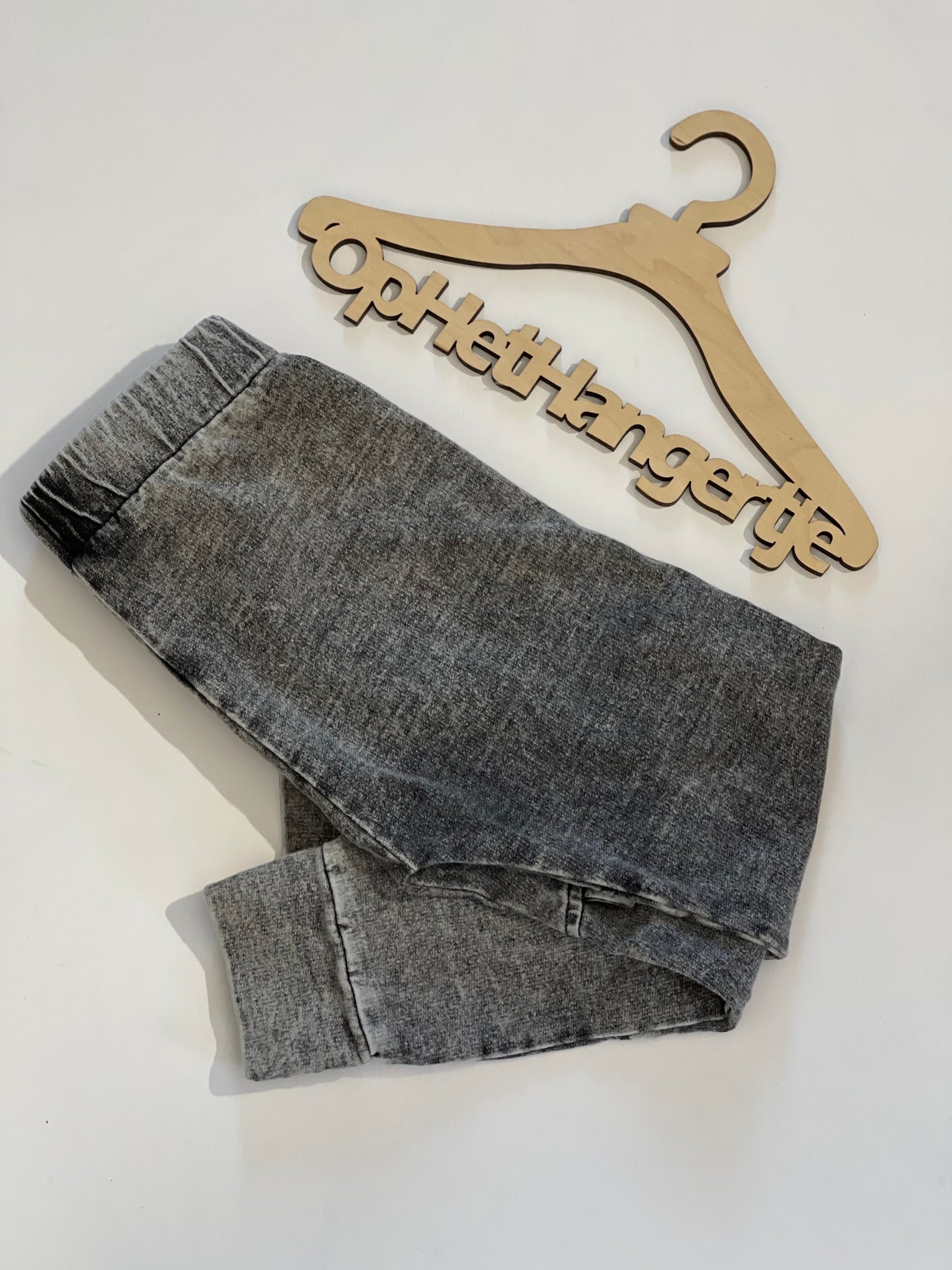 Jongens Pants Broek ‘Patka’ met Decoratieve Flappen Denimlook Zwart
