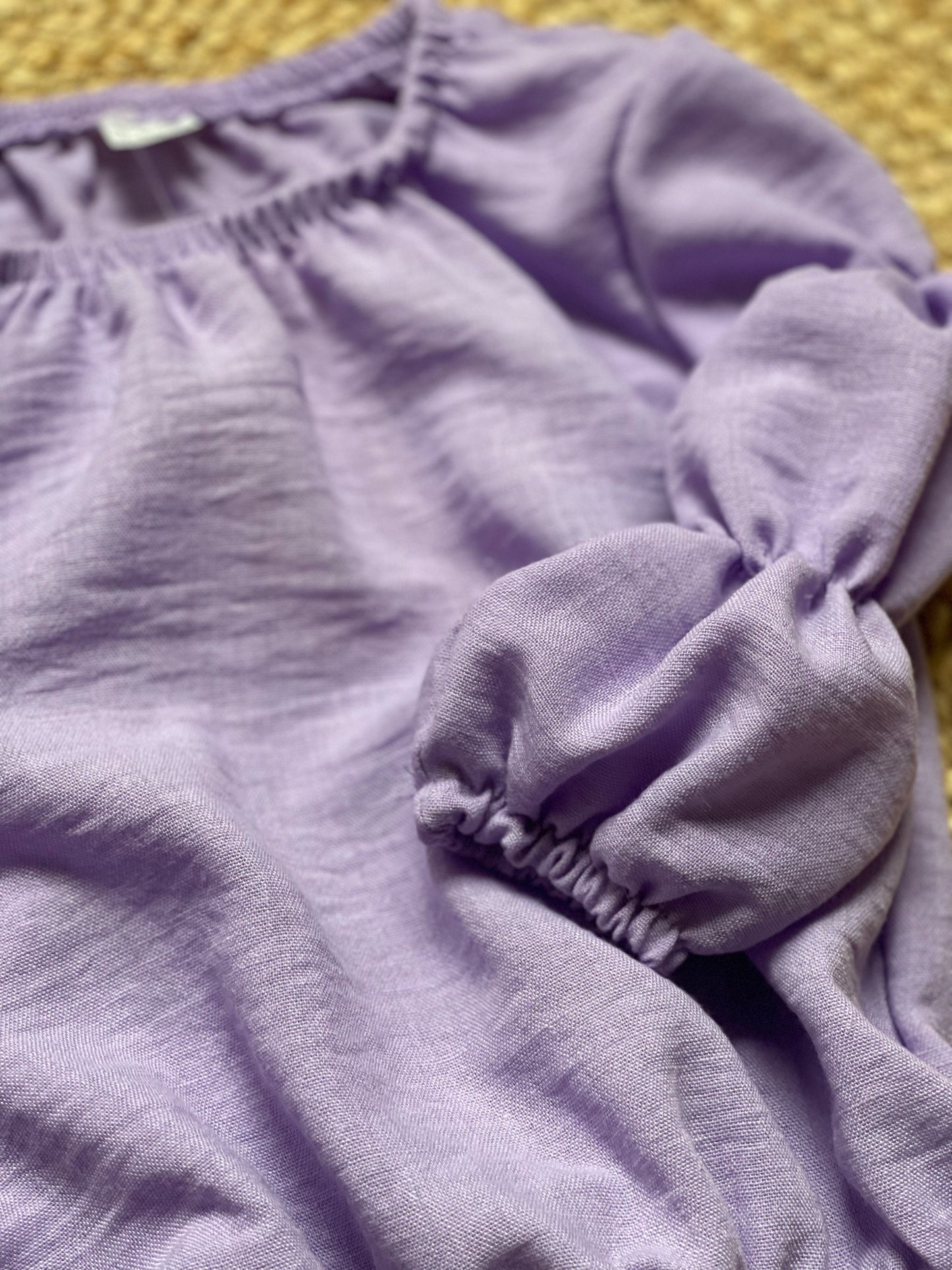 Meisjes Blouse ‘Valentina’ Met Decoratief Elastiek Lila