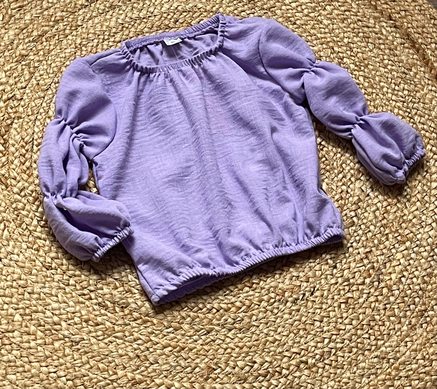 Meisjes Blouse ‘Valentina’ Met Decoratief Elastiek Lila