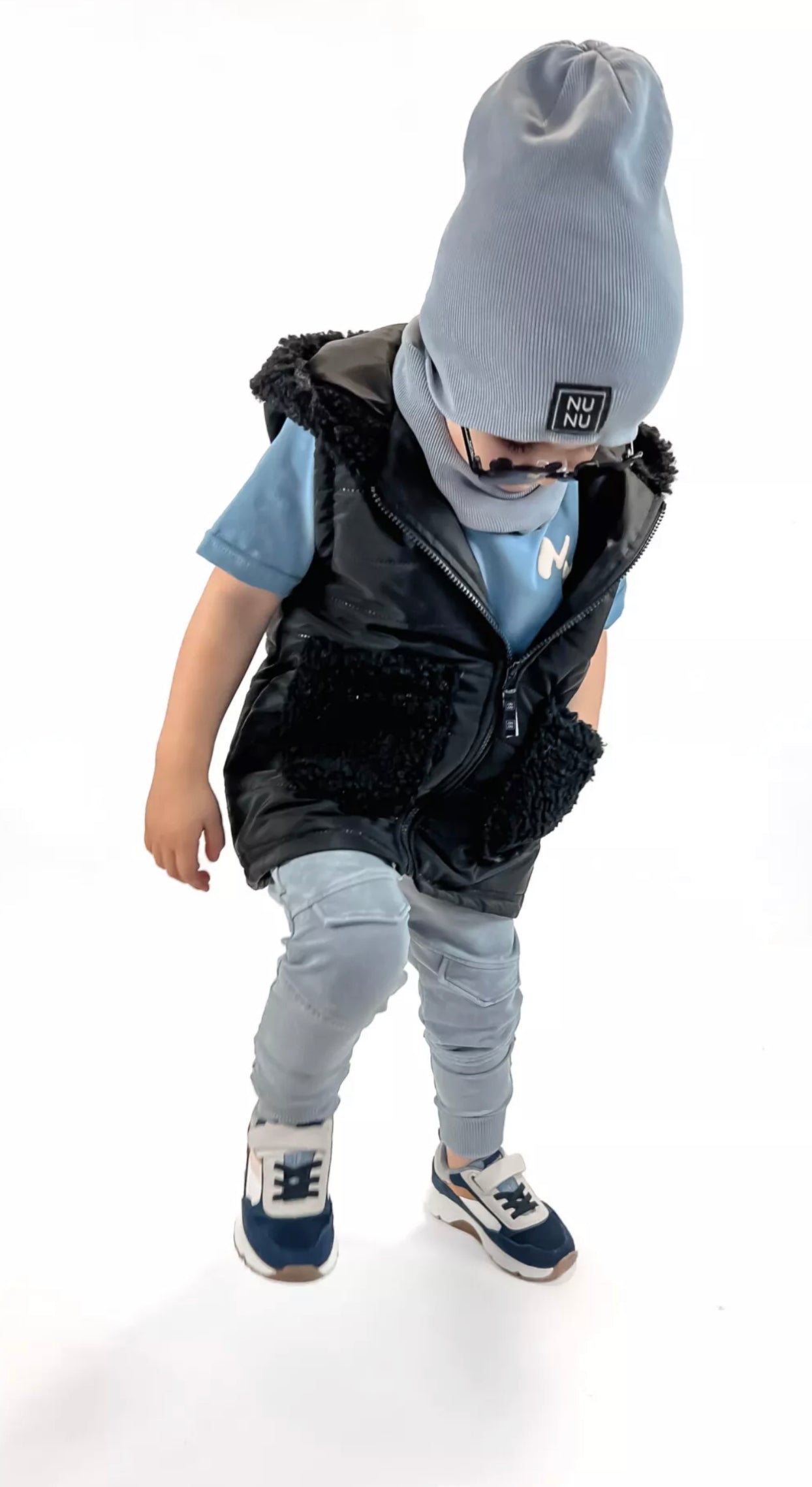 Jongens Pants Broek ‘Patka Slim’ Met Zakken En Decoratieve Flappen Grijs