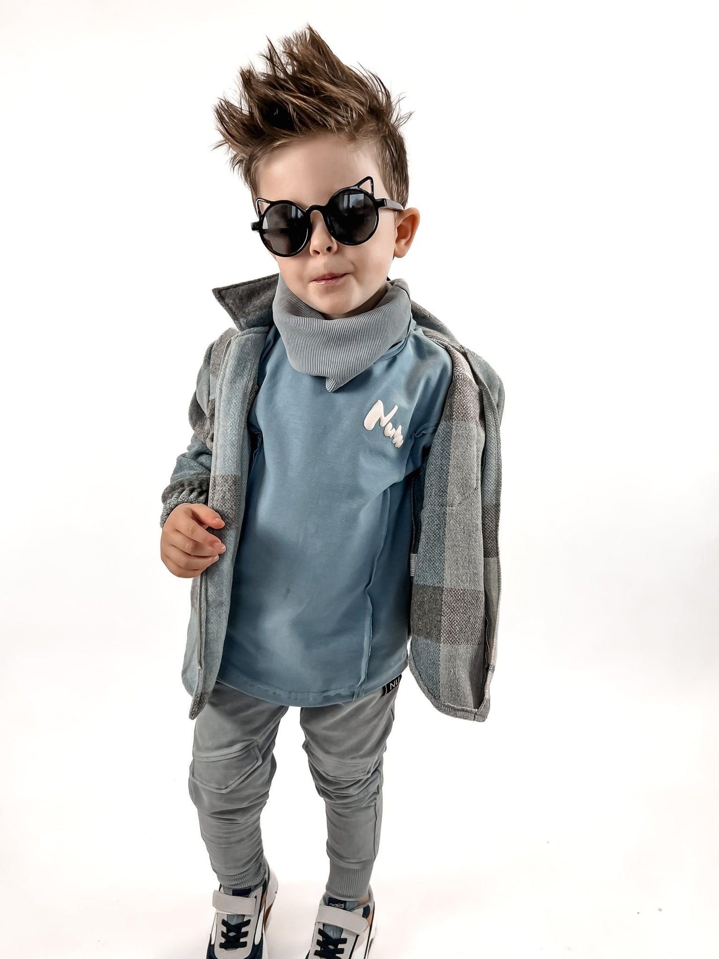 Jongens Pants Broek ‘Patka Slim’ Met Zakken En Decoratieve Flappen Grijs