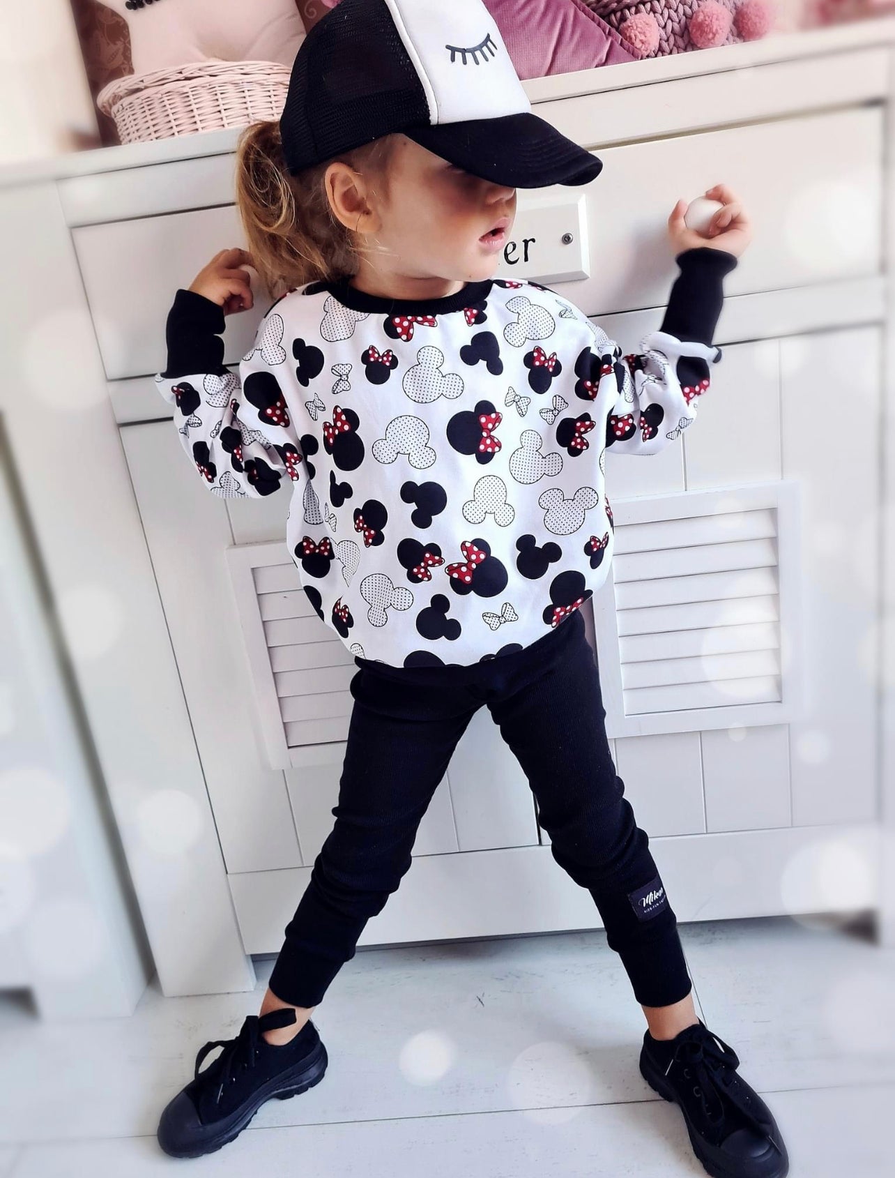 Meisjes Sweatshirt 'Minnie' Wit / Zwart