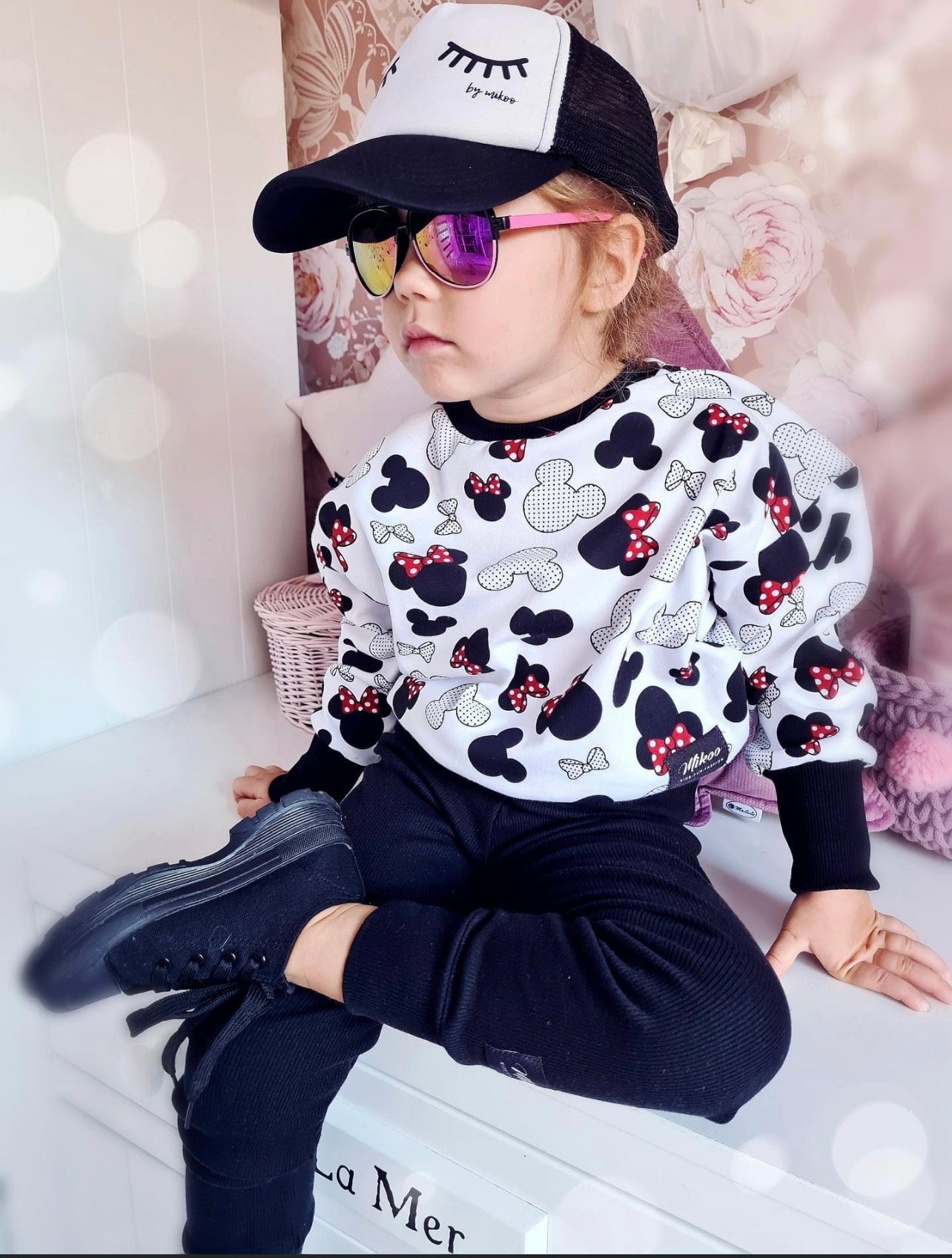 Meisjes Sweatshirt 'Minnie' Wit / Zwart