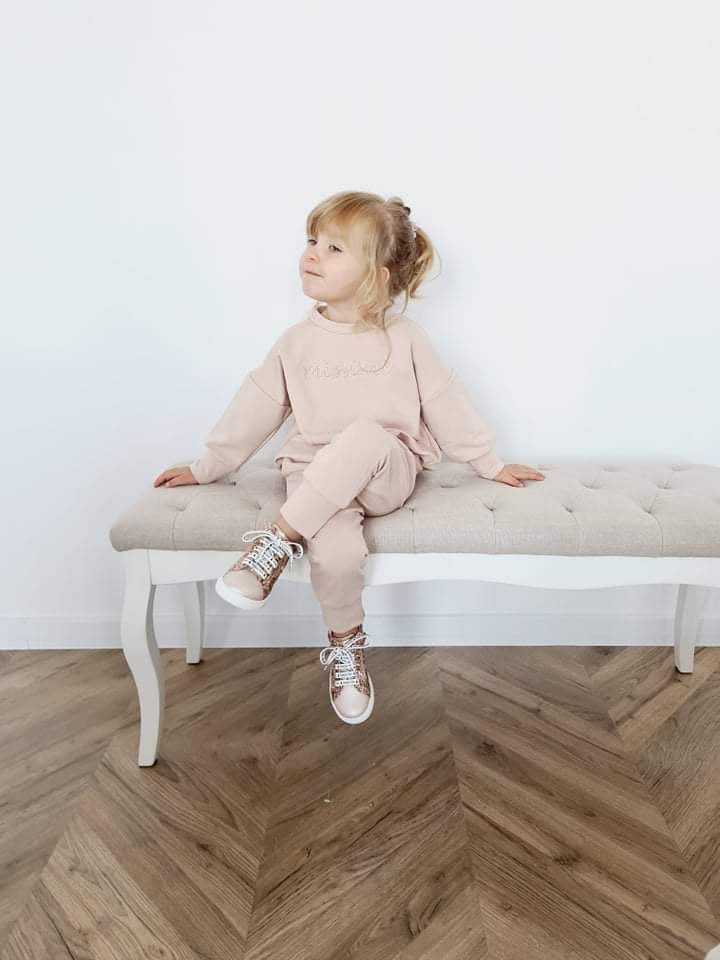 Meisjes Setje 'Missimi 'Sweatshirt en Jogging Broek Beige
