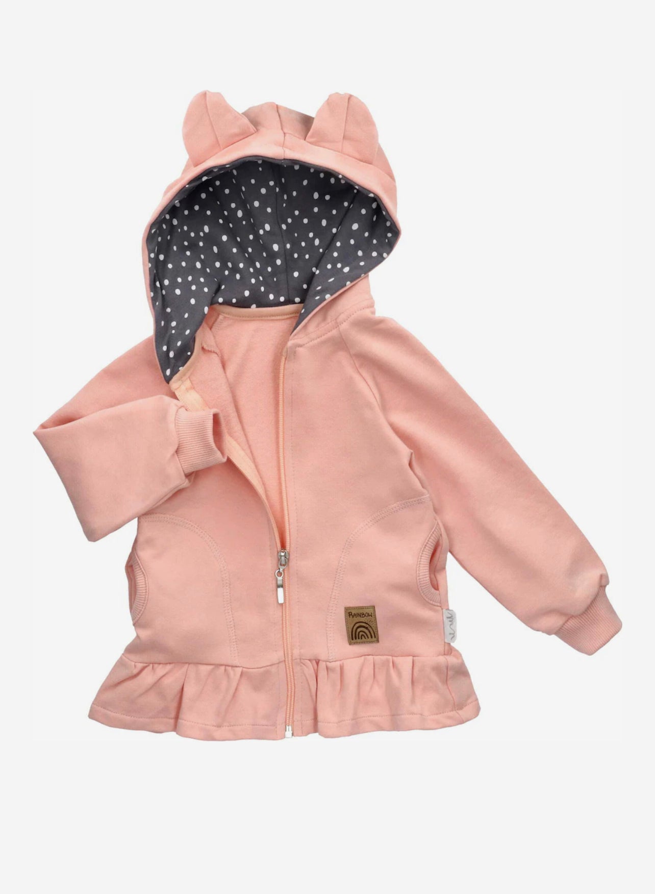 Meisjes Jack 'BEERTJE' Capuchon met Oren, Zalm-Roze