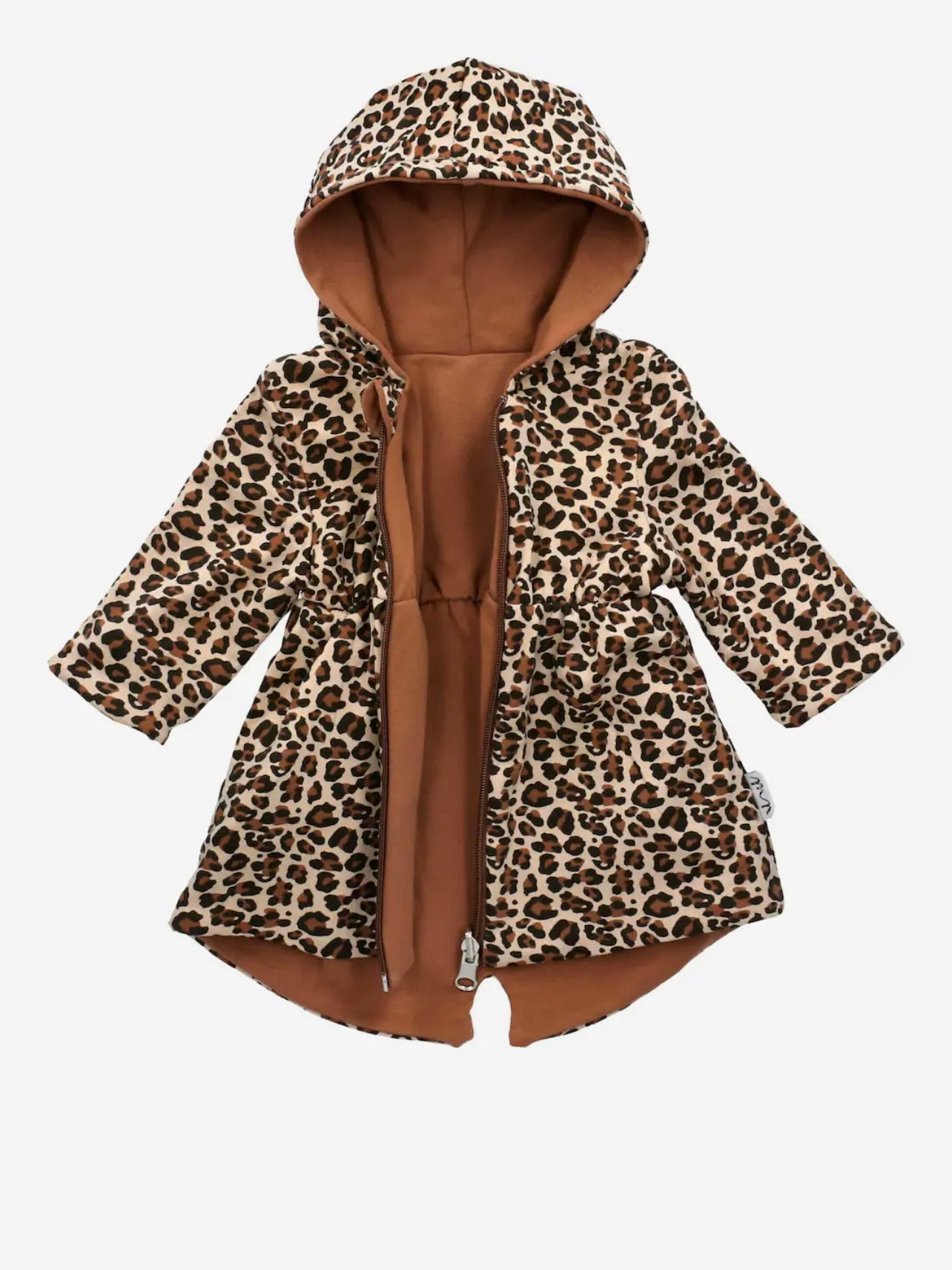 Meisjes Jasje 'Leopard' Dubbelzijdig met Rits en Capuchon Bruin / Luipaard