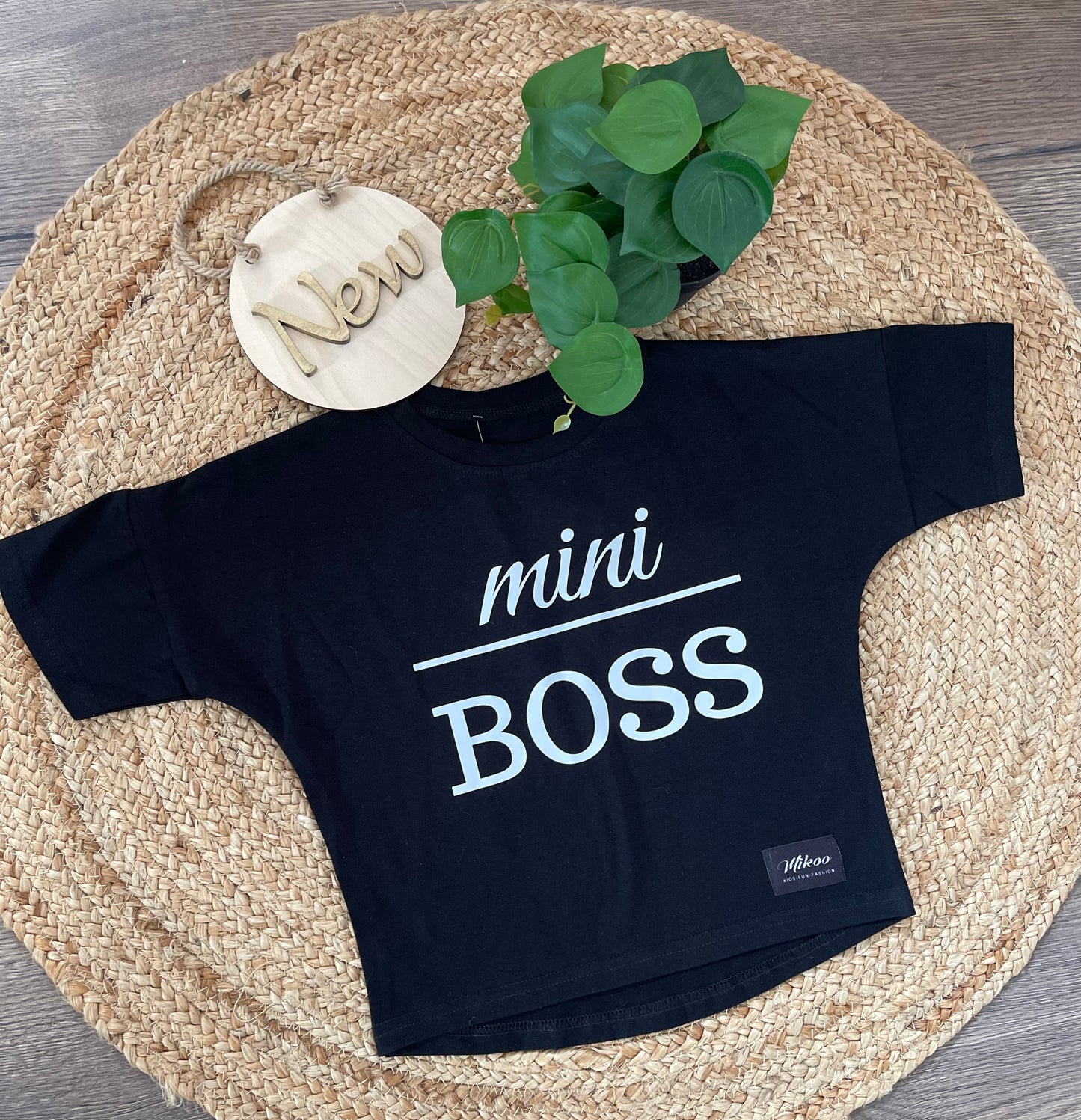 Jongens T-Shirt 'MINI BOSS' Zwart