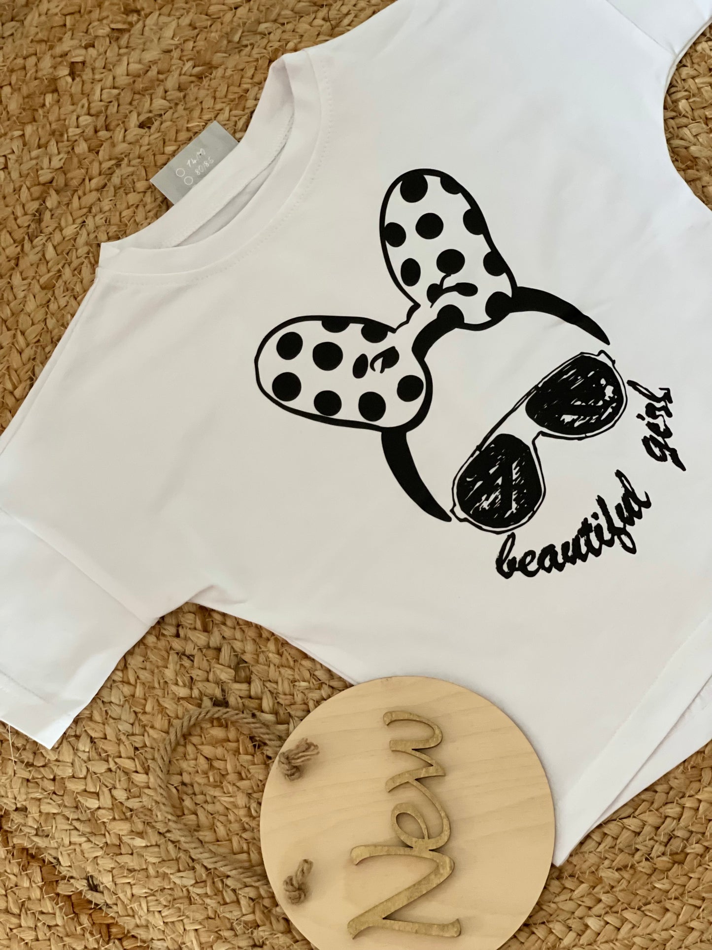 Meisjes T-Shirt 'BEAUTIFUL GIRL' Wit