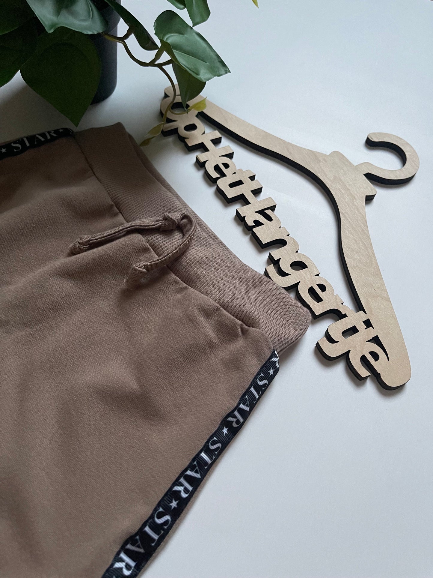 Jongens Jogging broek 'Star' met Decoratief Koord Beige-Bruin
