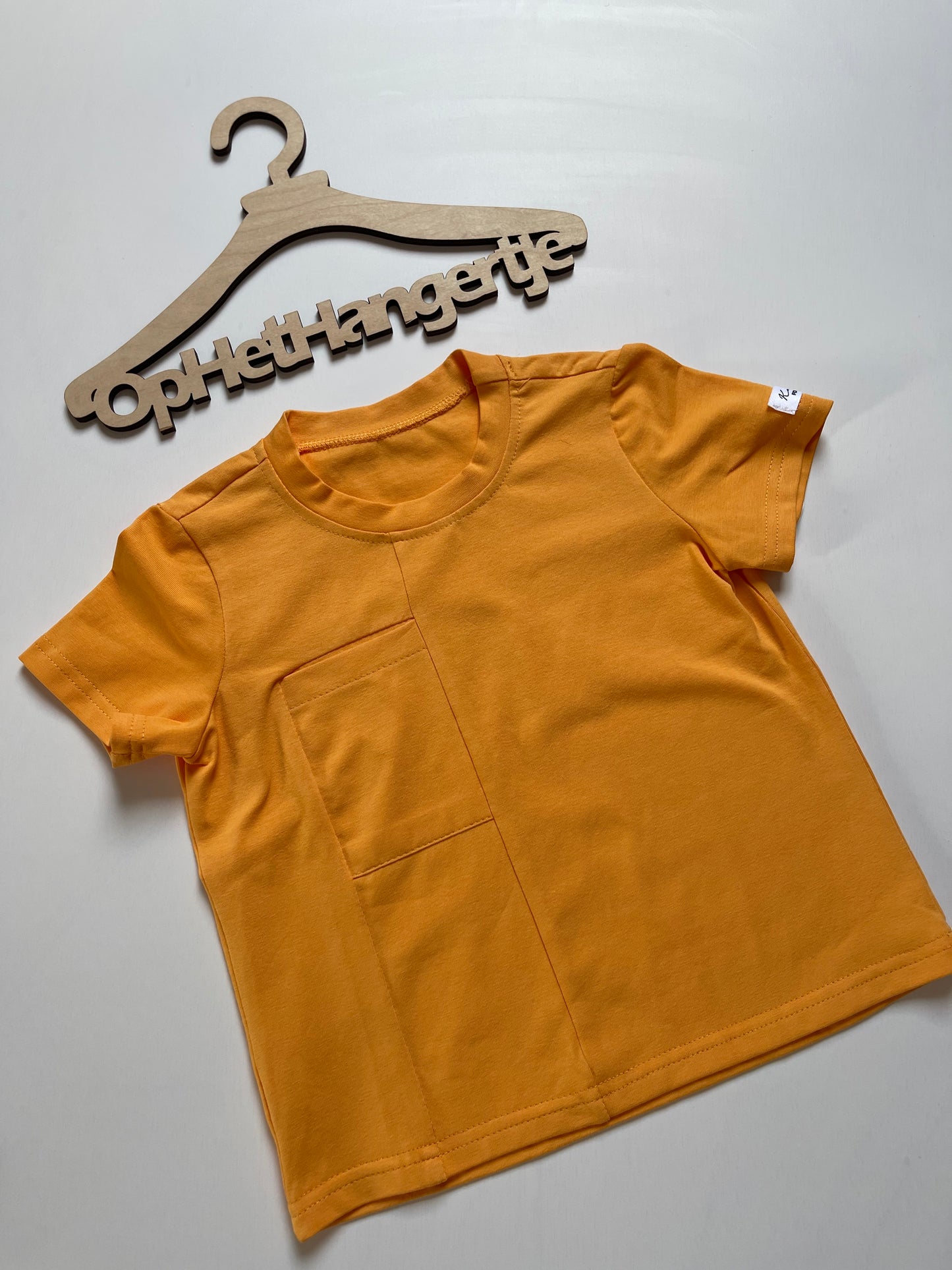 Jongens T-Shirt met Zakje Oranje/Geel