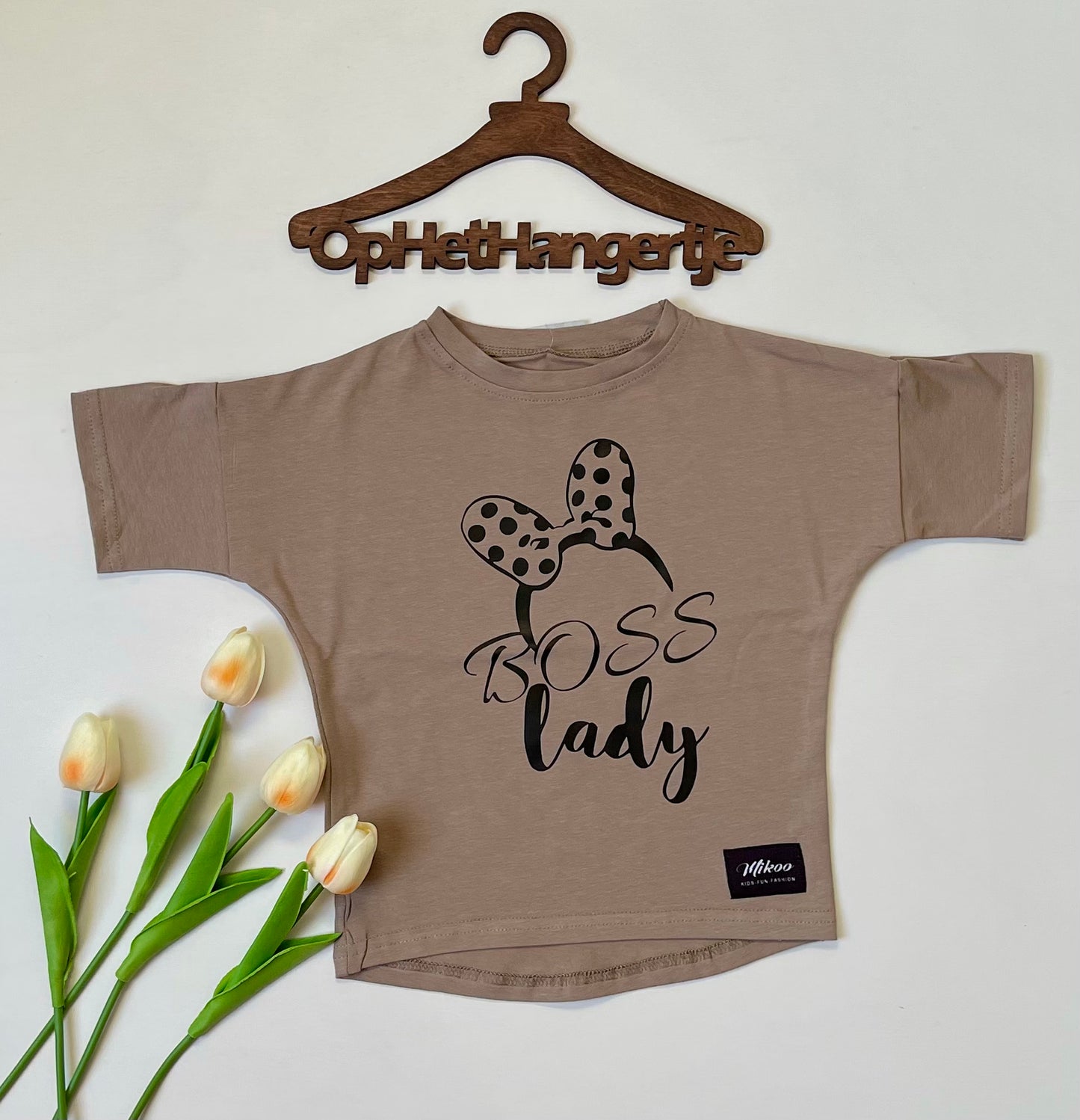 Meisjes T-Shirt 'BOSS LADY' Lattee