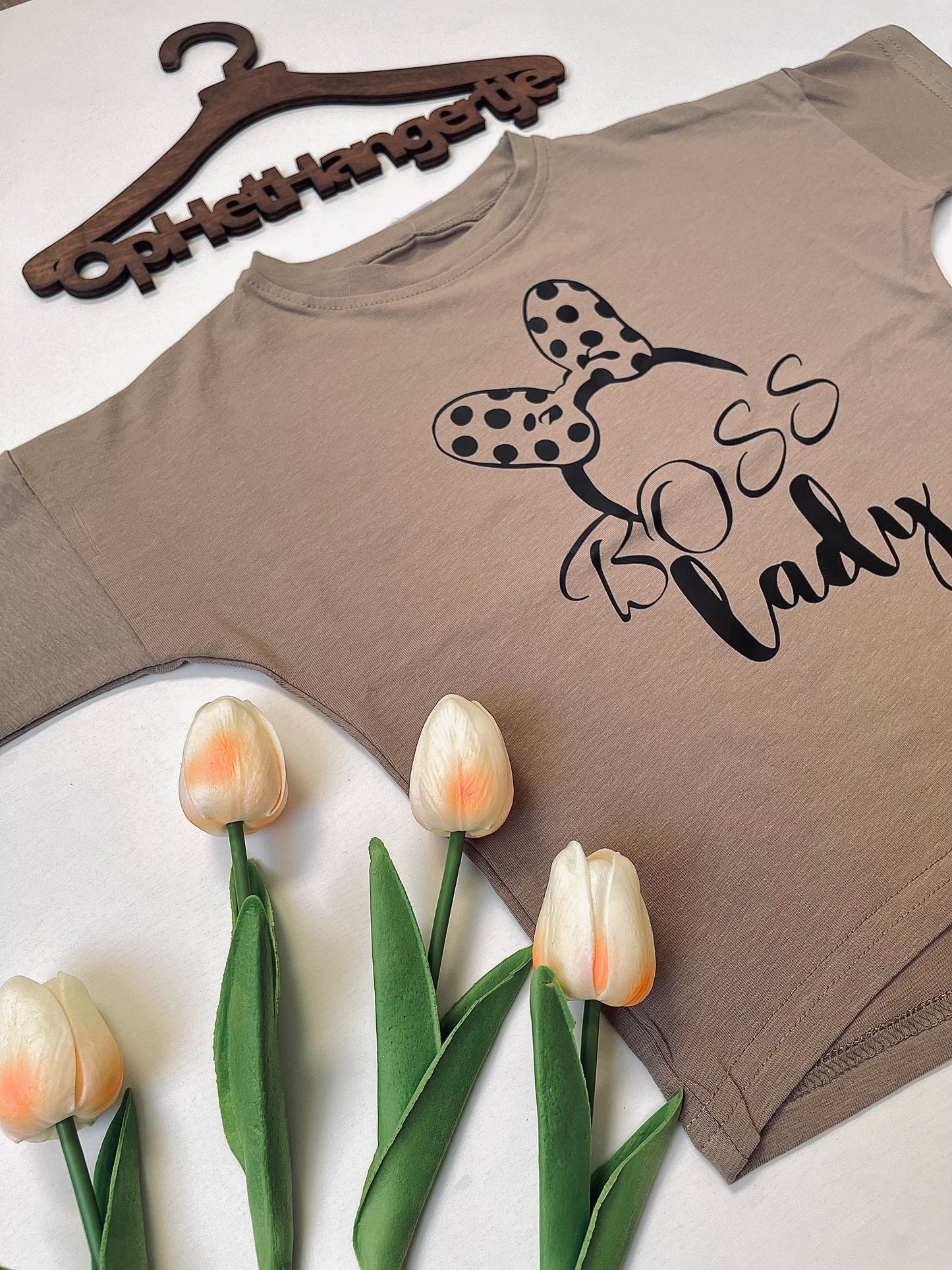 Meisjes T-Shirt 'BOSS LADY' Lattee