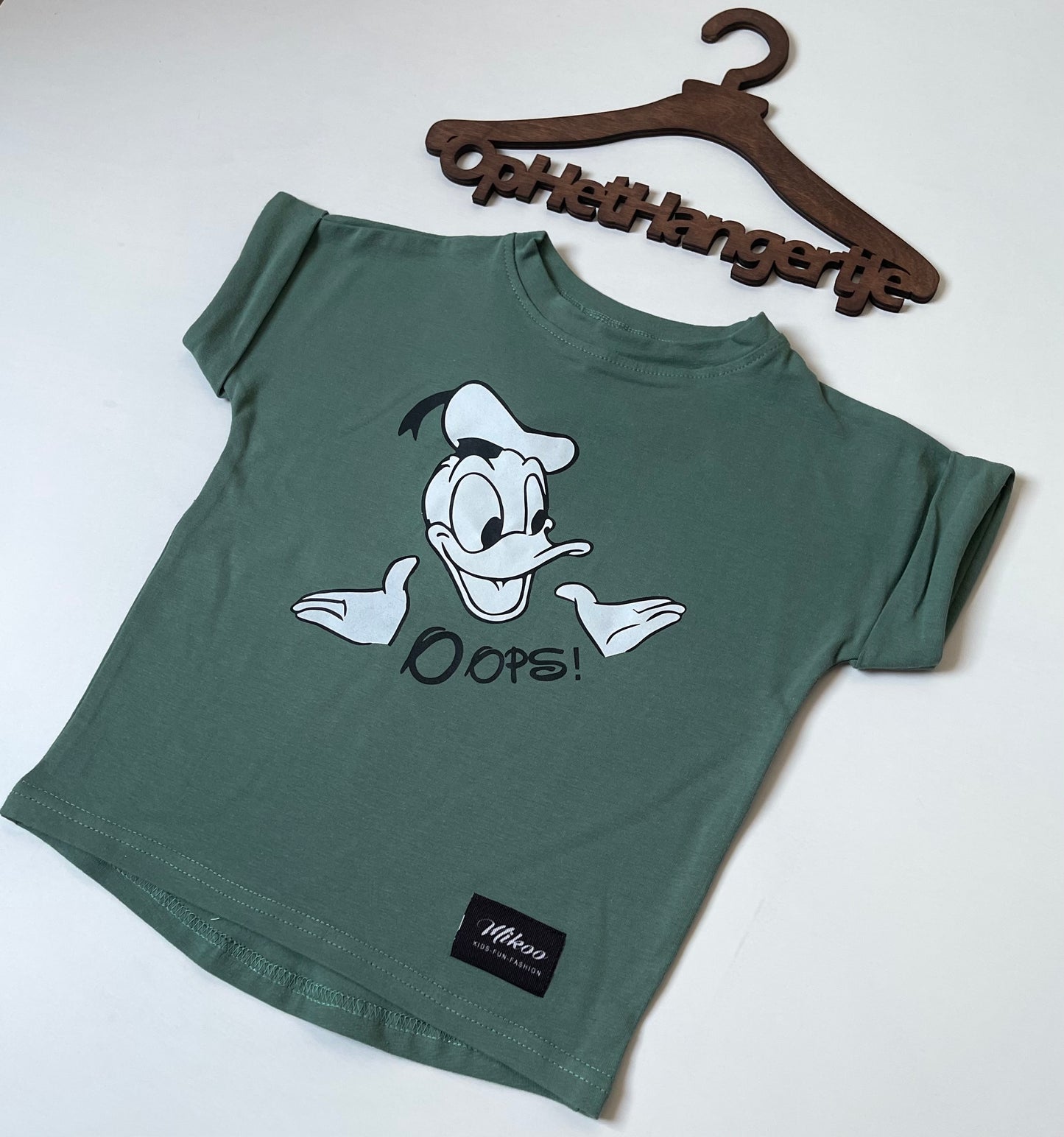 Jongens T-Shirt 'OOPS' Vintage Green