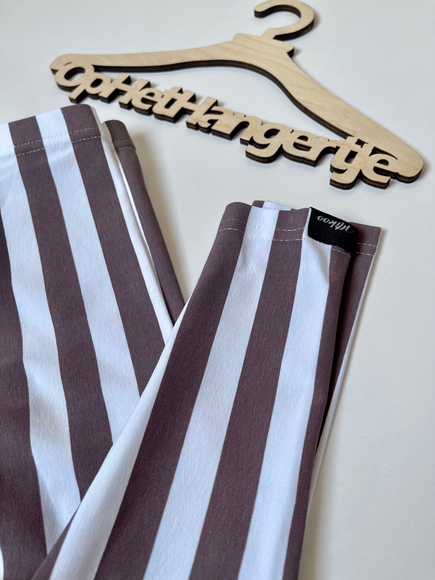 Legging Gestreept Wit / Lattee