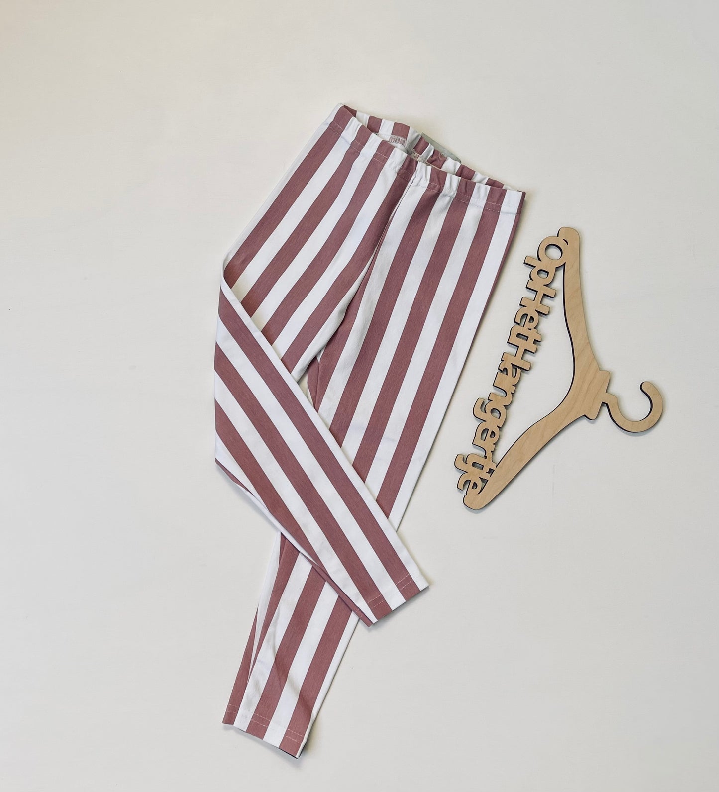 Legging Gestreept Wit / Roze