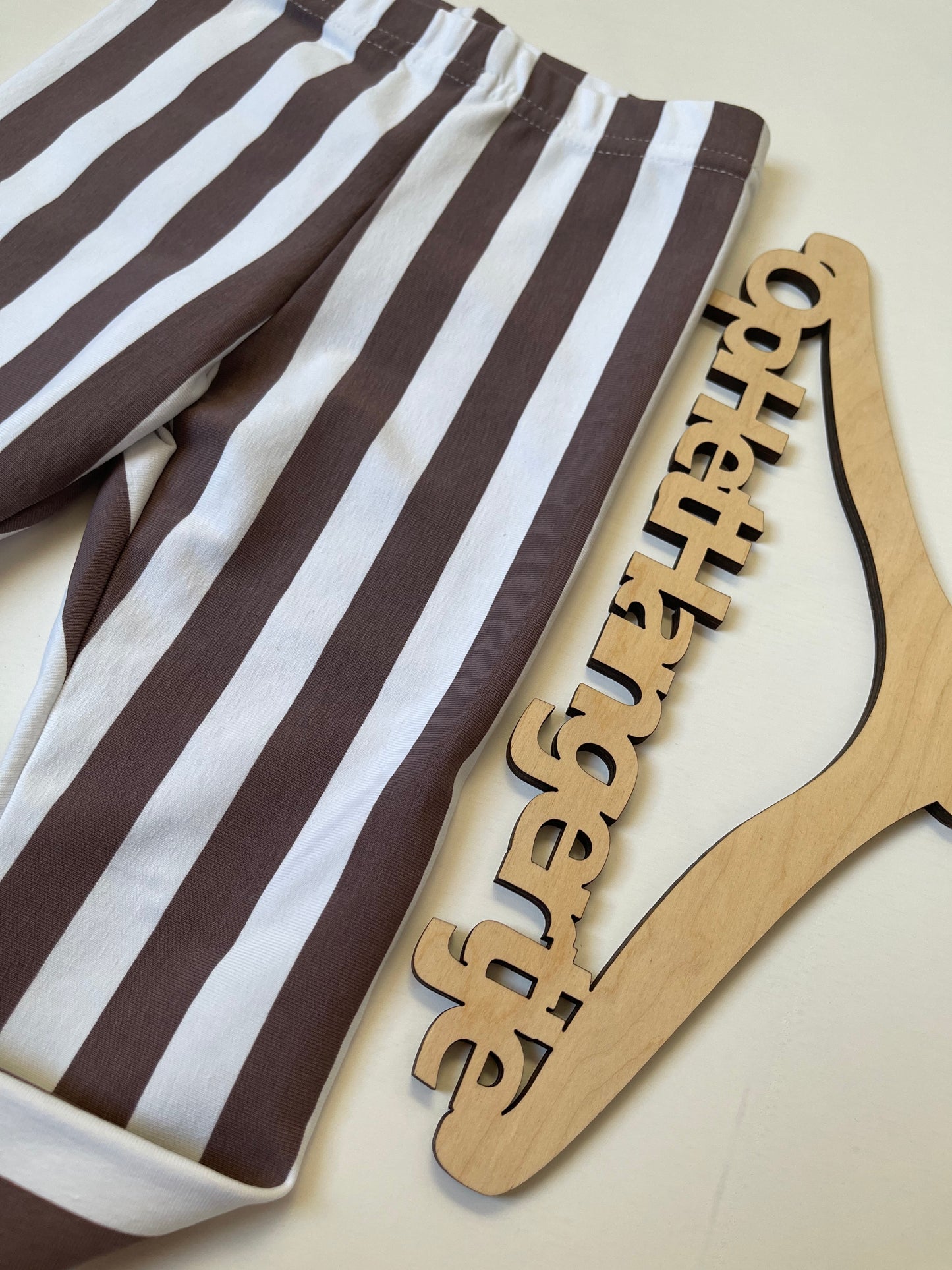 Legging Gestreept Wit / Lattee
