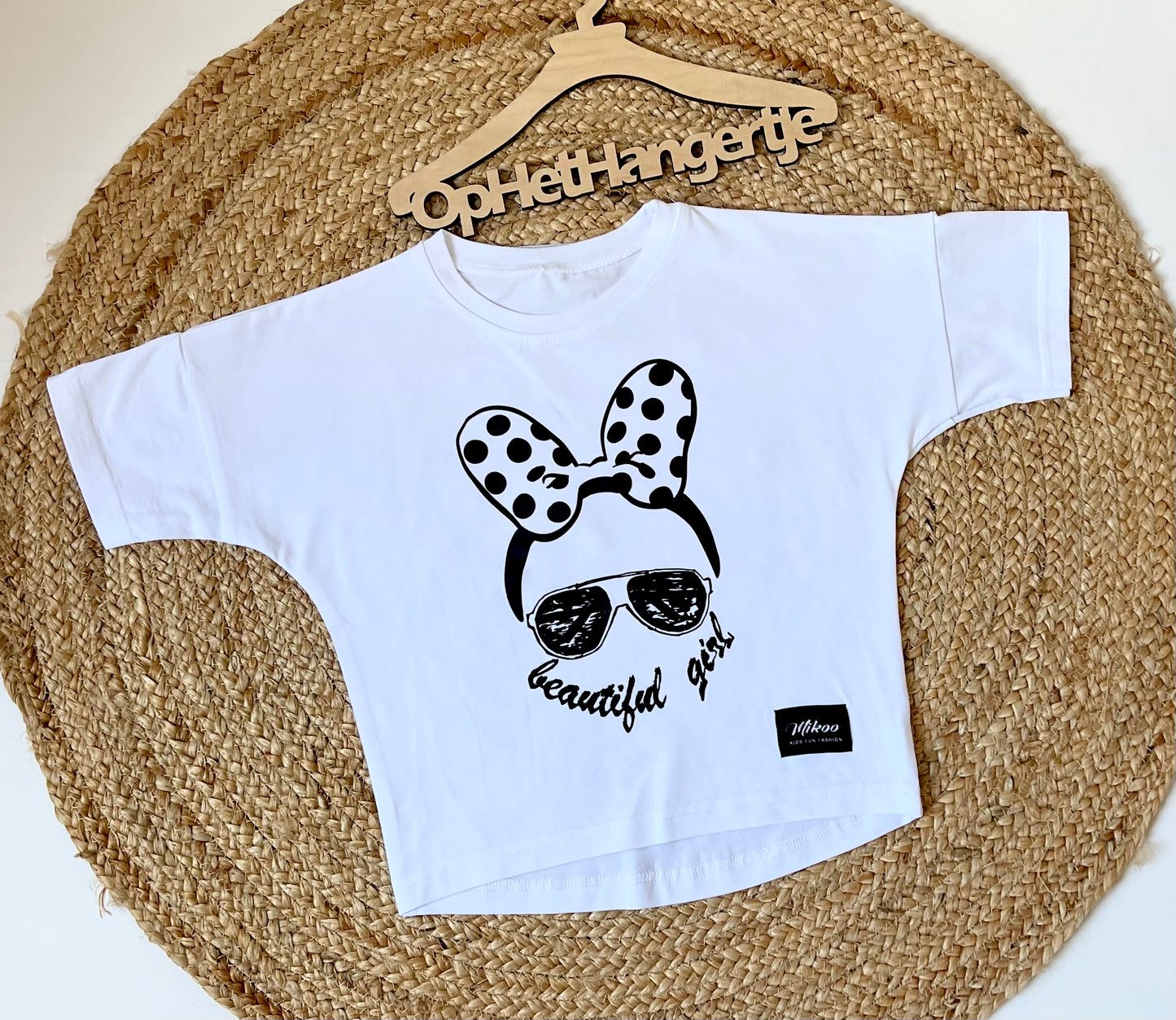 Meisjes T-Shirt 'BEAUTIFUL GIRL' Wit