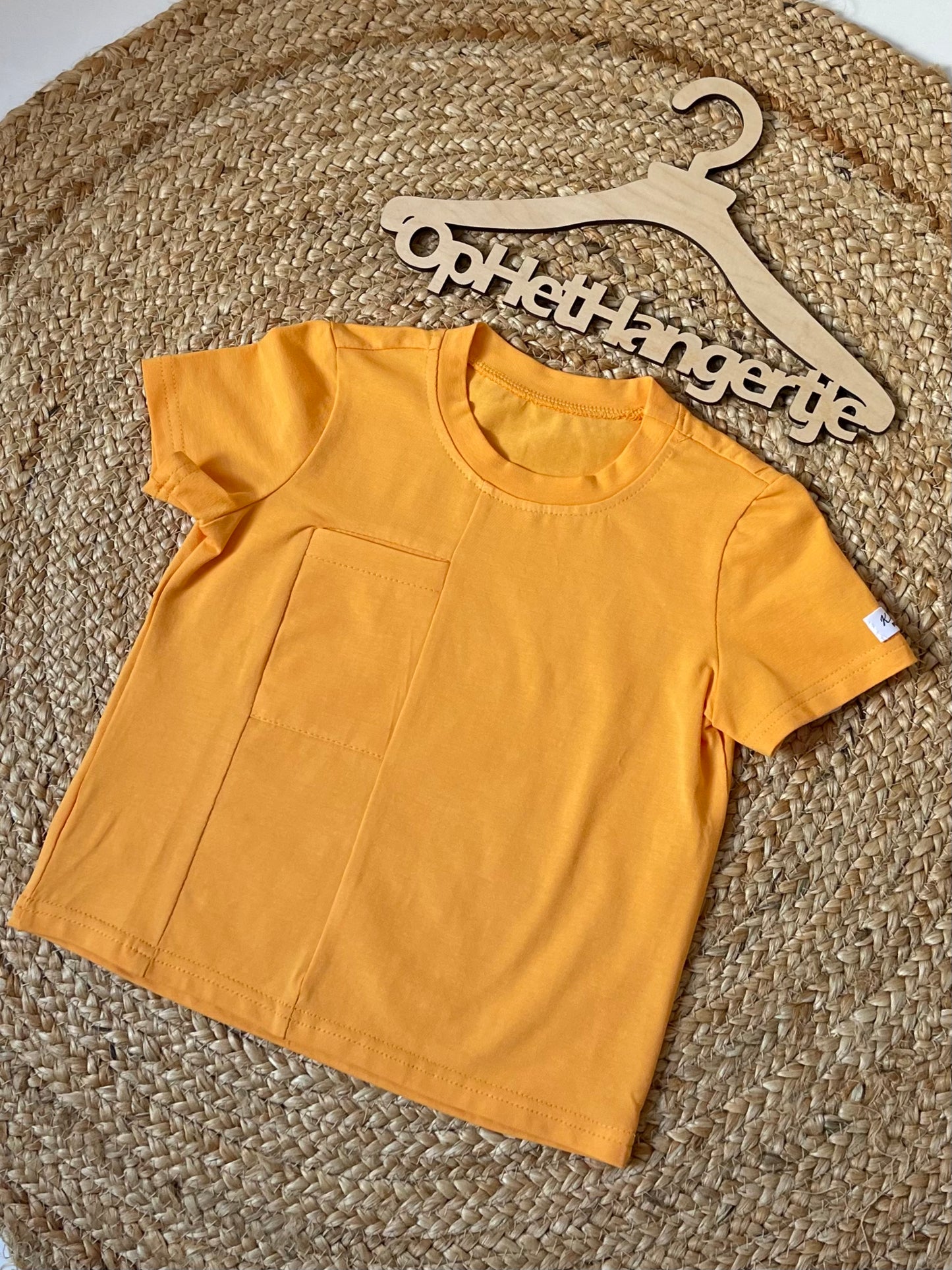 Jongens T-Shirt met Zakje Oranje/Geel