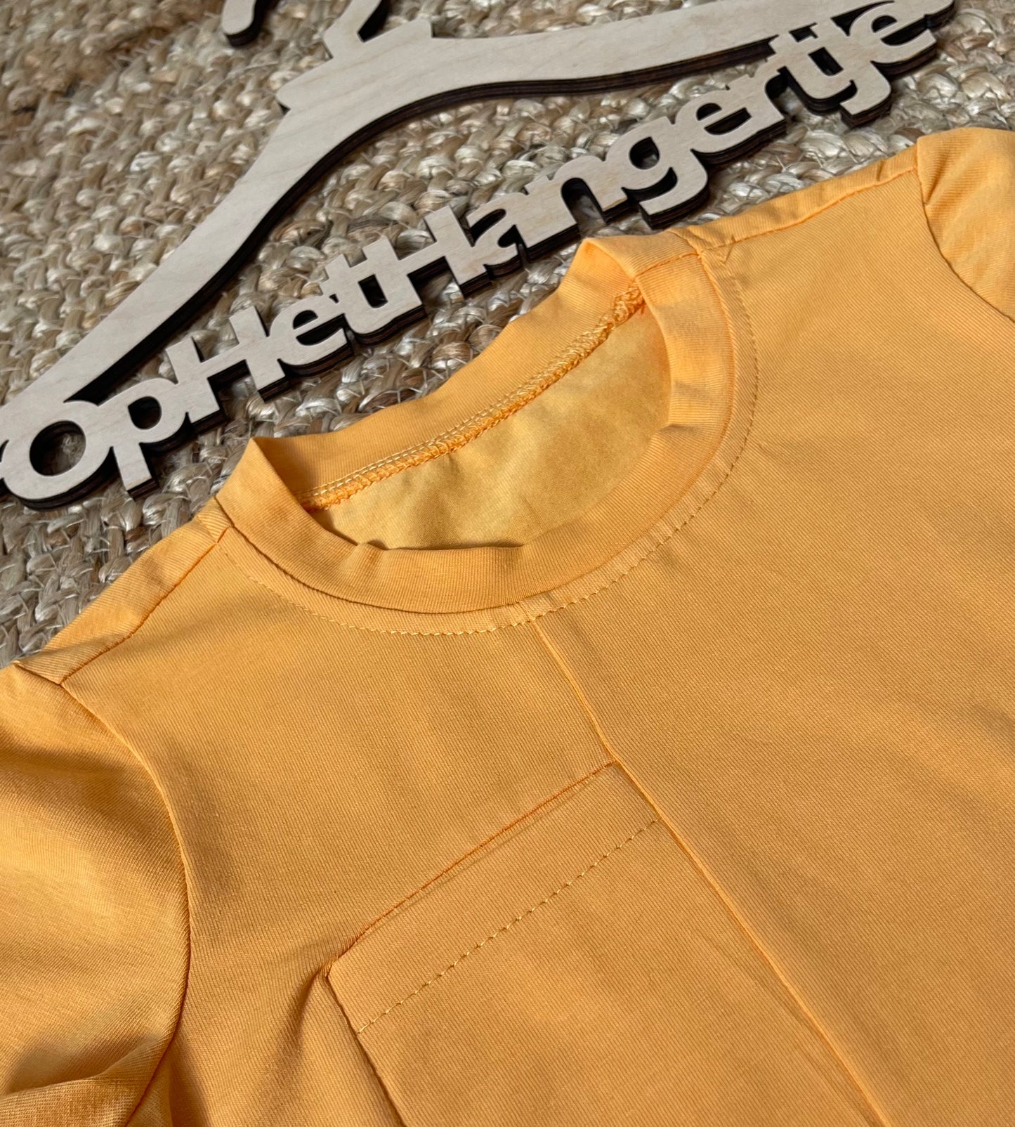 Jongens T-Shirt met Zakje Oranje/Geel