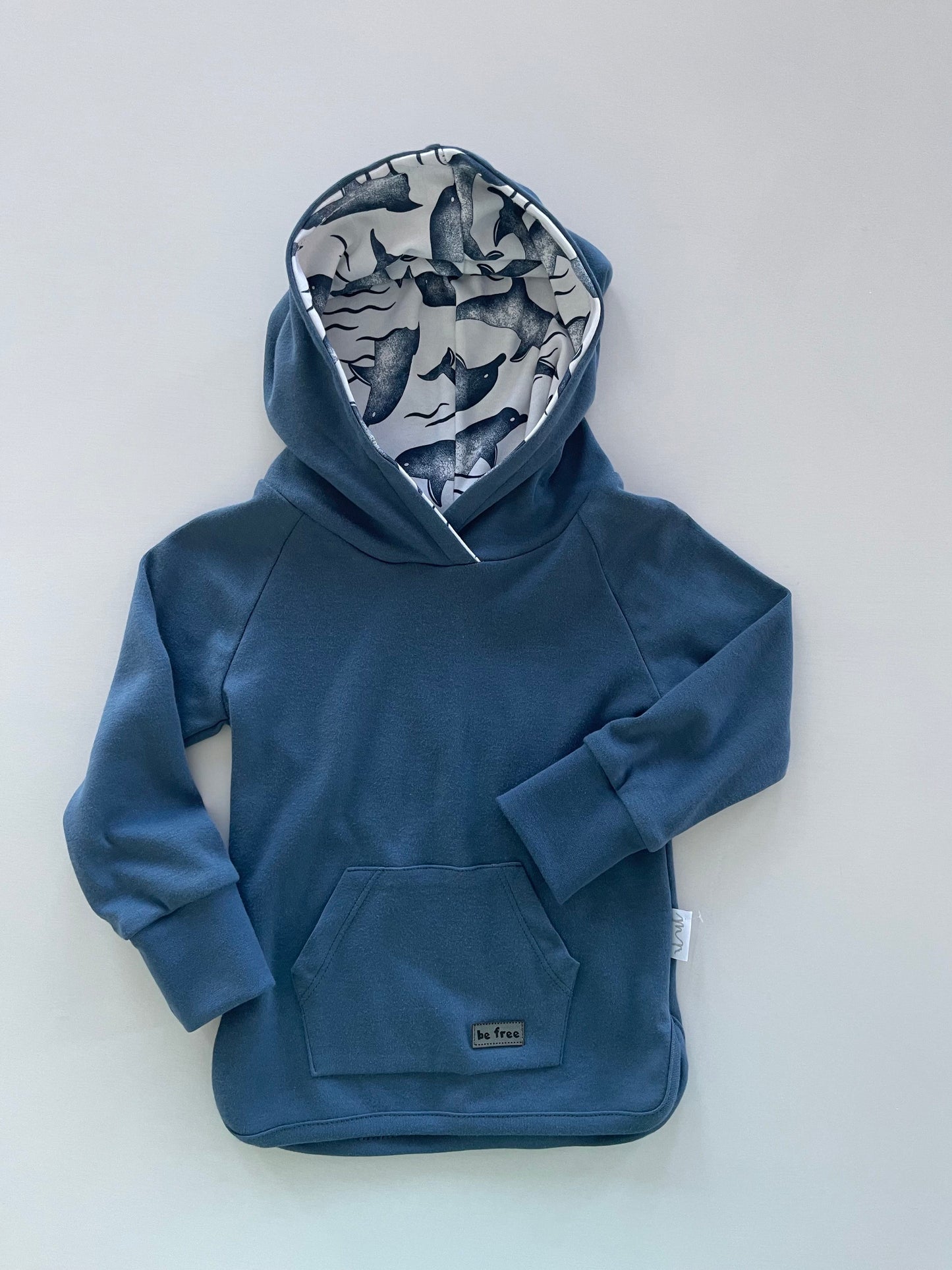 Jongens Hoodie 'Be Free' met Capuchon en Zakken Navy Blauw