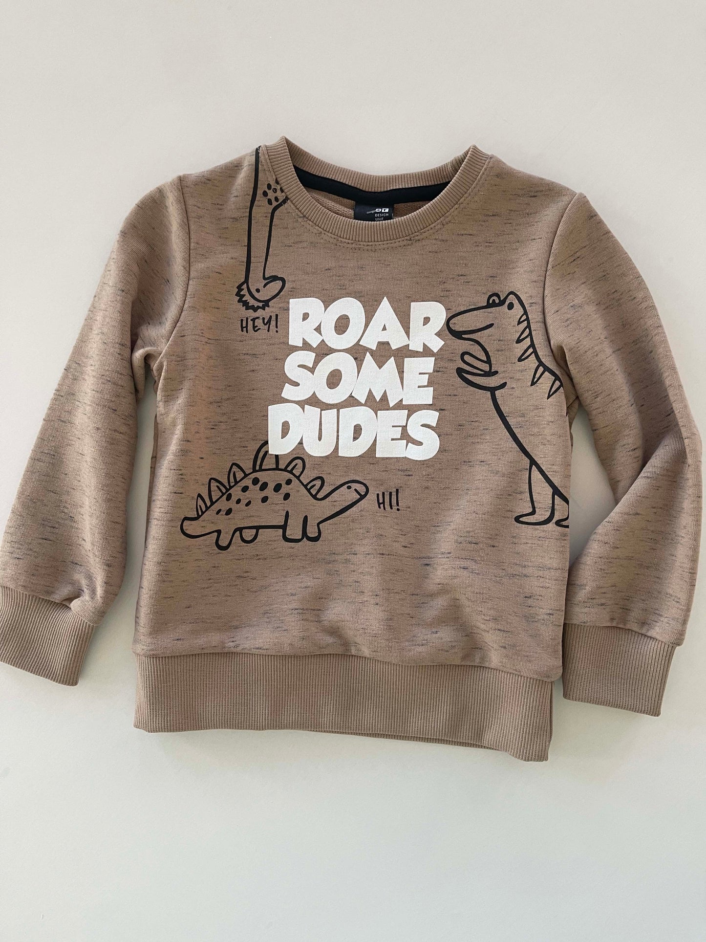 Jongens Sweatshirt 'Roar Some Dudes' Lattee