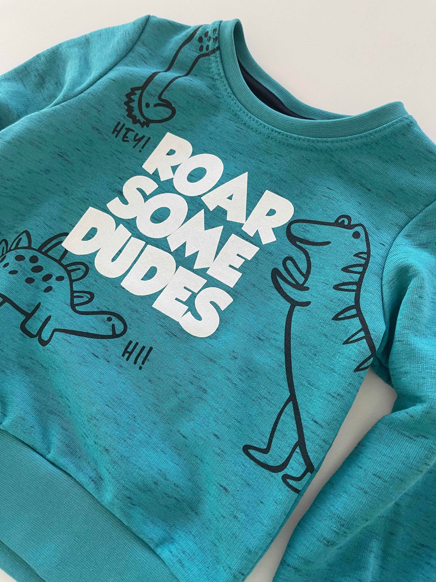 Jongens Sweatshirt 'Roar Some Dudes' Turkoois