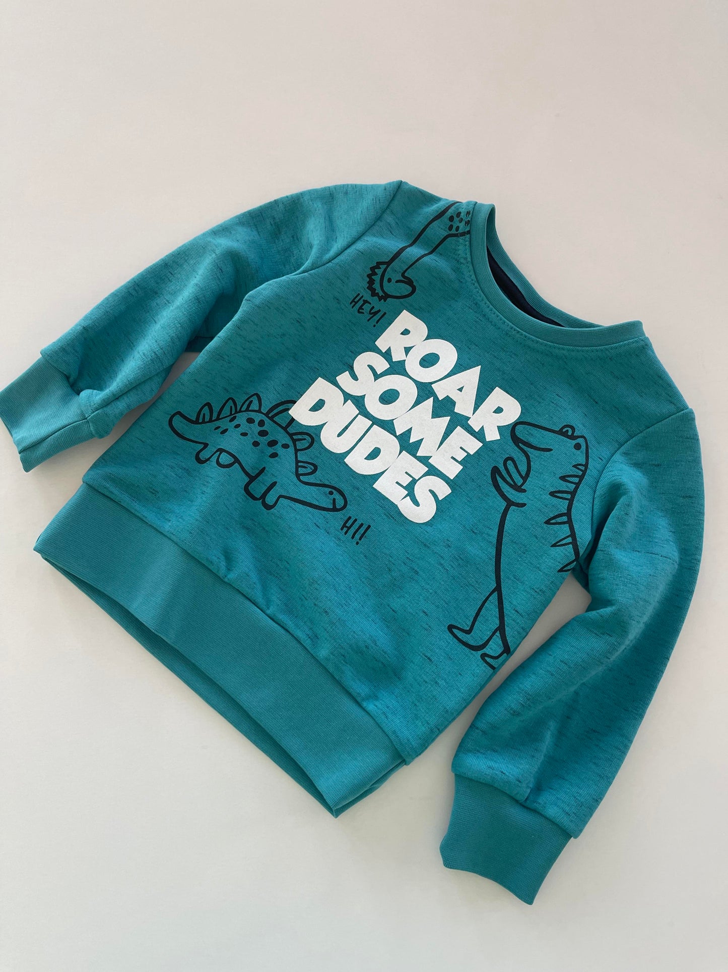 Jongens Sweatshirt 'Roar Some Dudes' Turkoois