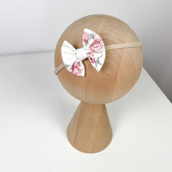 Haarbandje Strik 'Ochtend Dauw' Creme / Roze