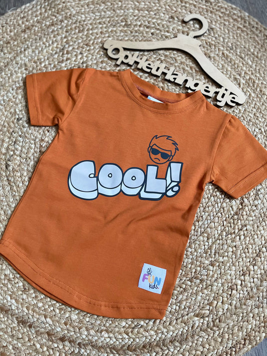 Jongens T-Shirt ‘Cool’ Oranje met Opdruk